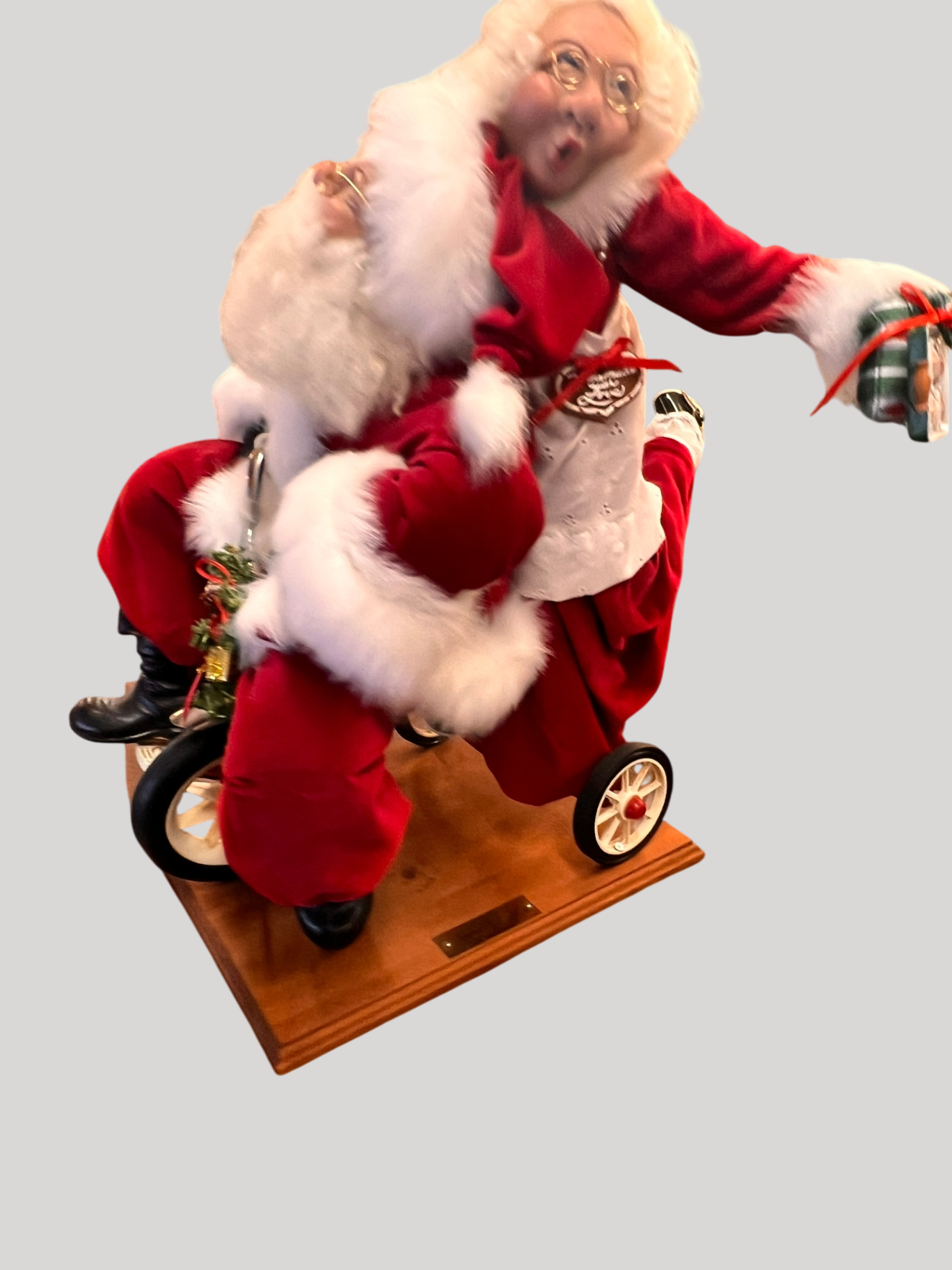 “Wild Ride” Santa and Mrs. Claus Sculpture by Lynda Hawley – 23" x 24" x 21"