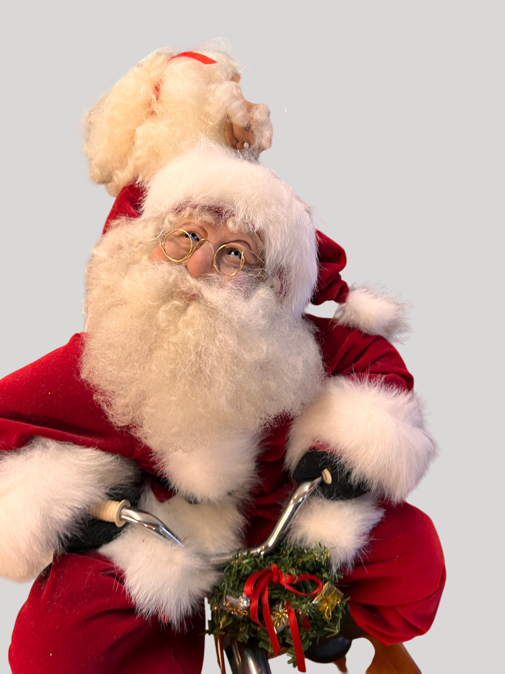 “Wild Ride” Santa and Mrs. Claus Sculpture by Lynda Hawley – 23" x 24" x 21"