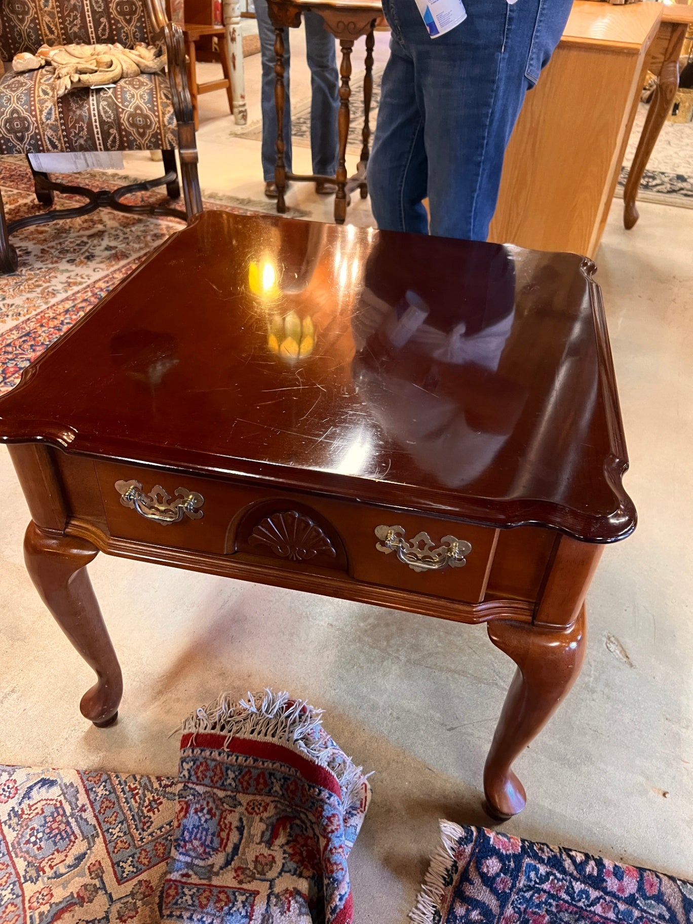 Two Tone Solid Wood Side Table