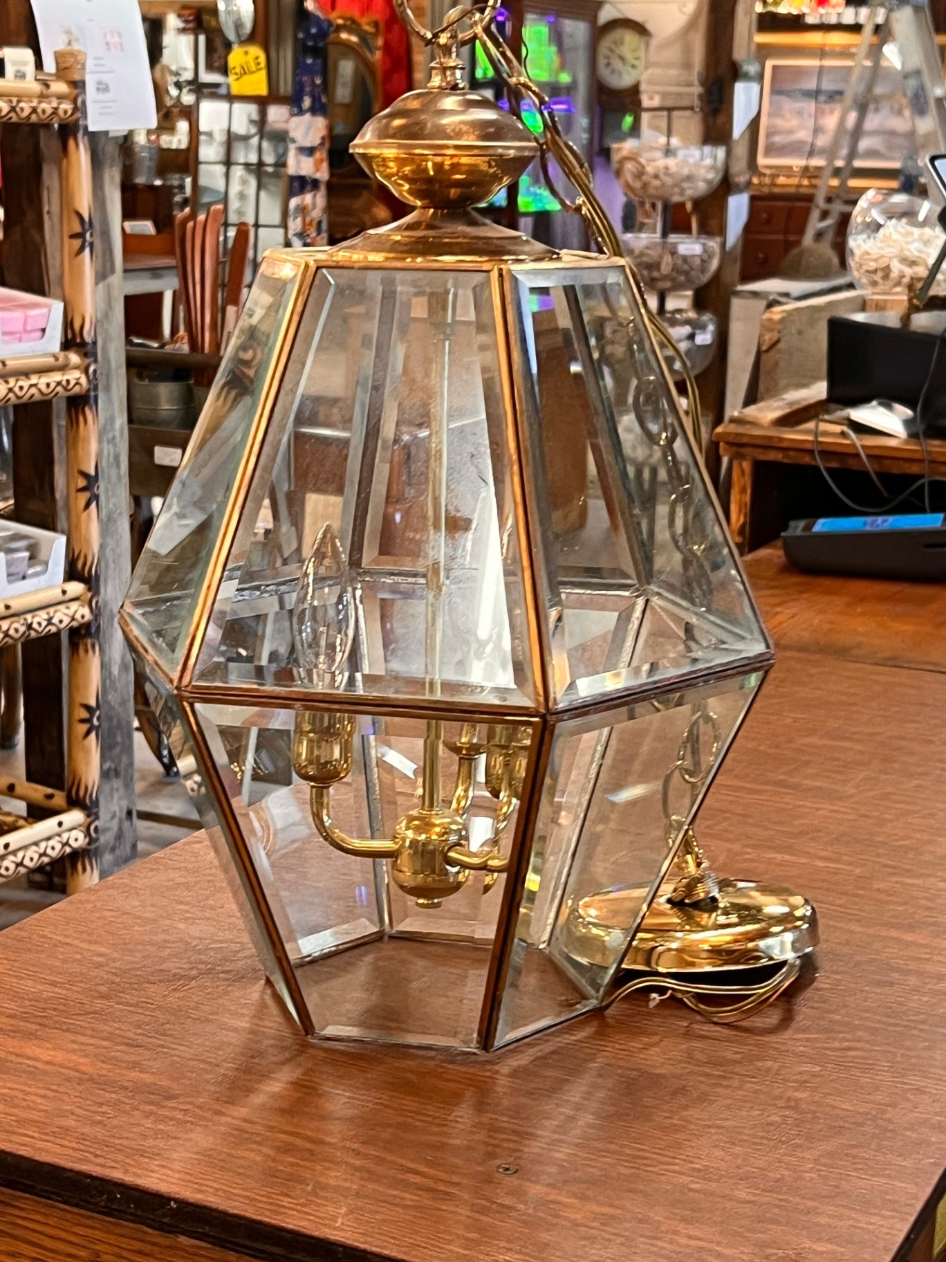 Gold And Glass Swag Fixture