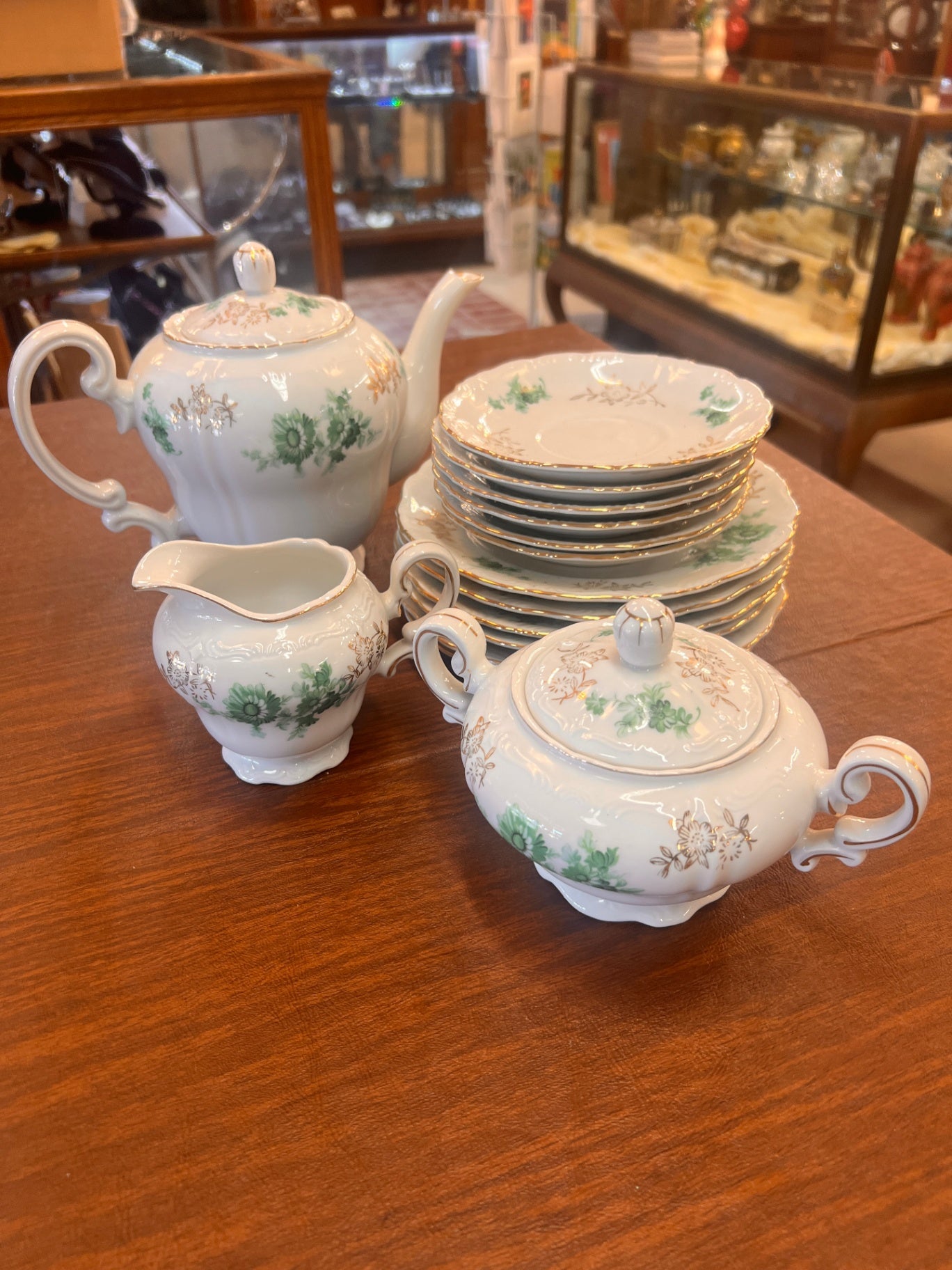 Made In Japan Floral Tea Set With Gold Accents