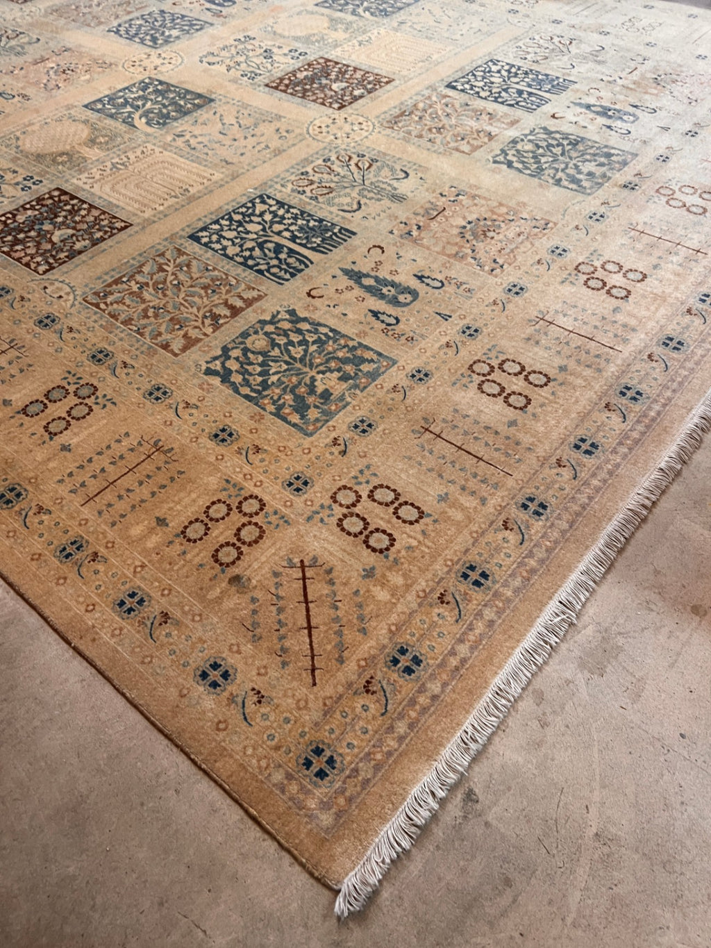 Hand-Knotted Persian-Style Garden Panel Wool Rug – 10' × 1