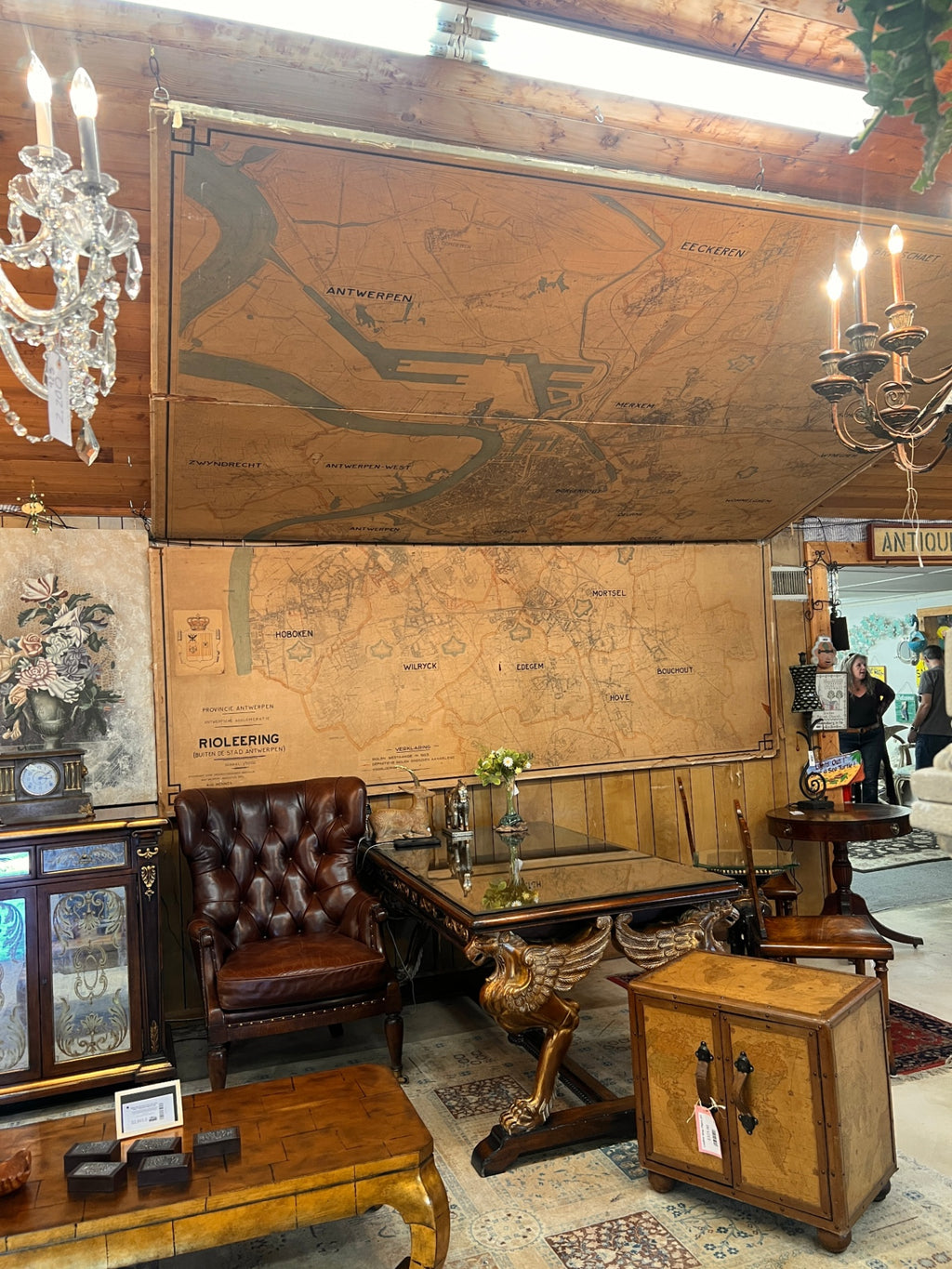 1932 Antwerp City Sewerage Master Plan – Original Linen Engineering Wall Map (12ft x 11ft)