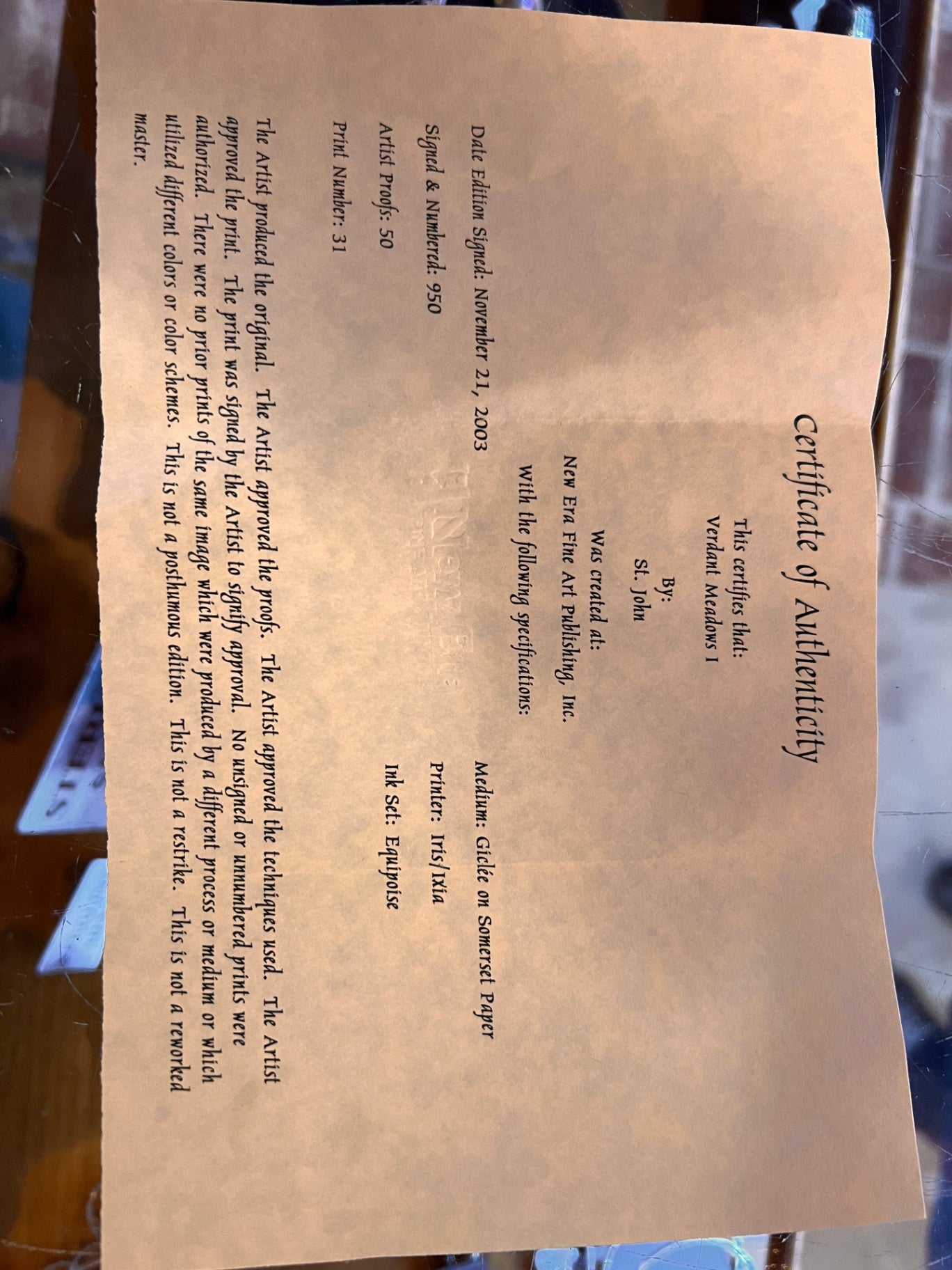 Pair of Dale Ehlen Limited Edition Giclée Prints – Verdant Meadows I & II (2003)