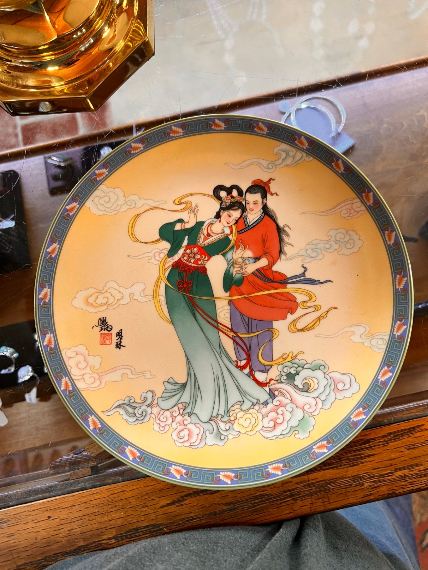 Imperial Jingdezhen Porcelain Plate – “Lovers” Scene (1990)