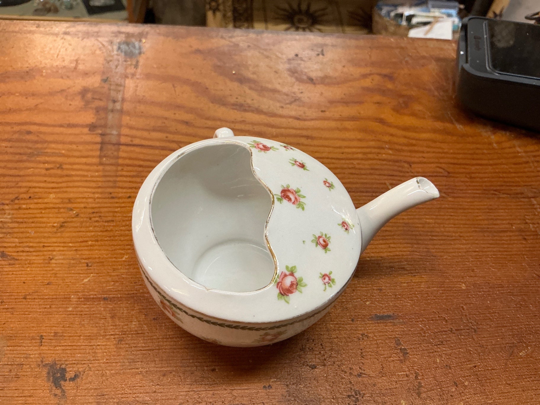 Pink Flowered Creamer
