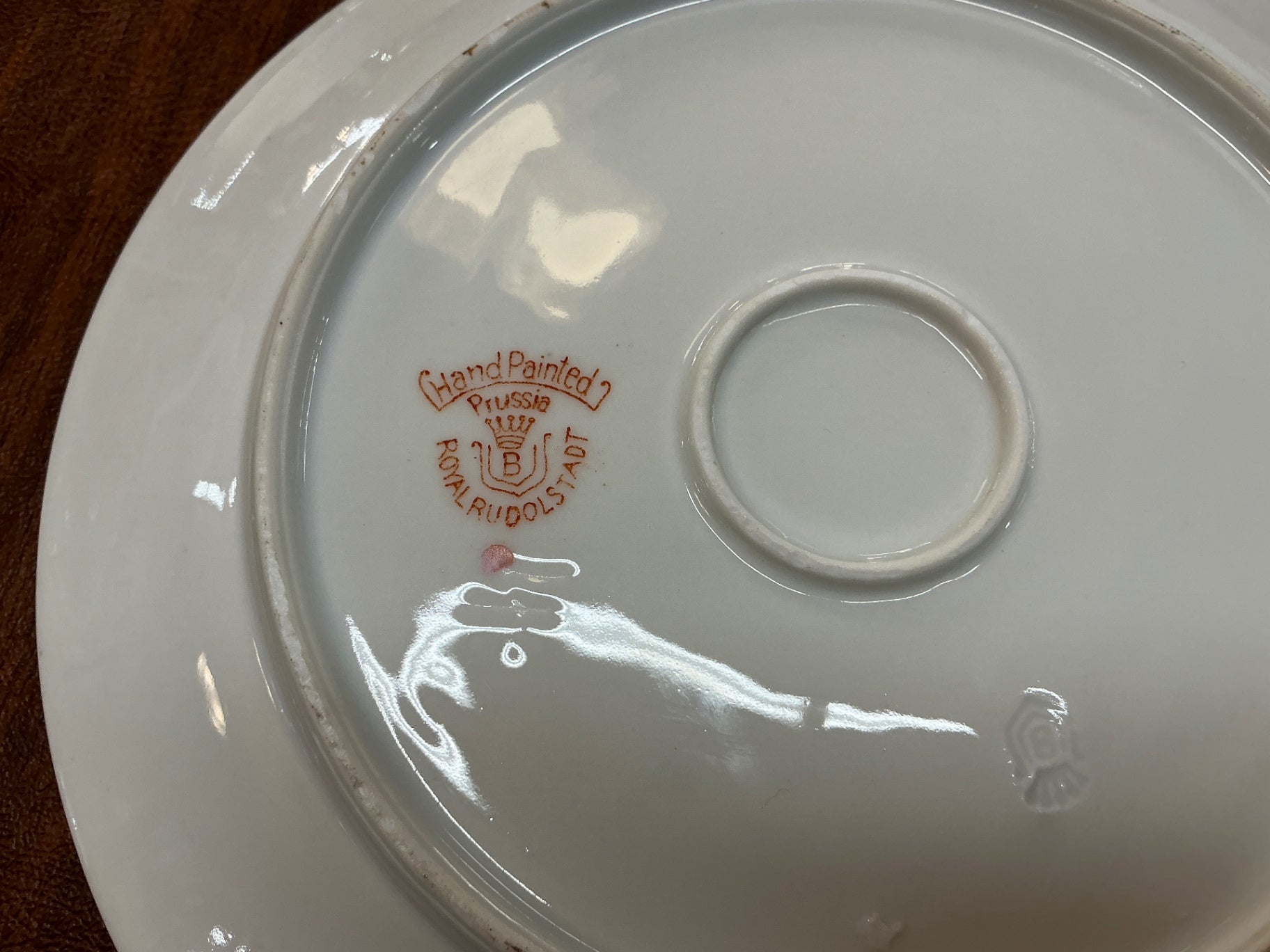 Royal Rudolstadt Prussia Hand-Painted Tulip Art Plate – Early 1900s Porcelain with Gilt Rim