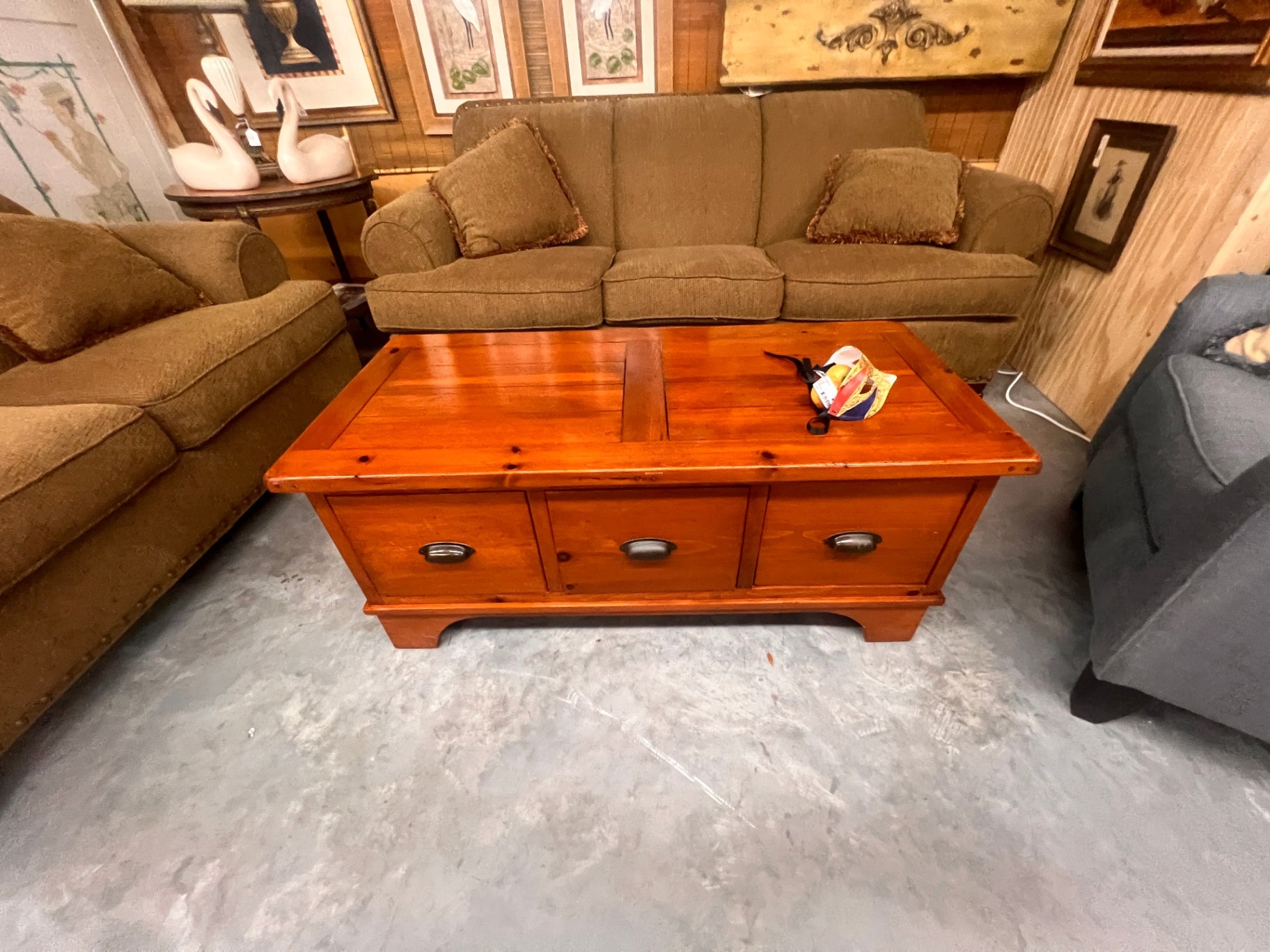 Pine 3 Drawer Coffee Table