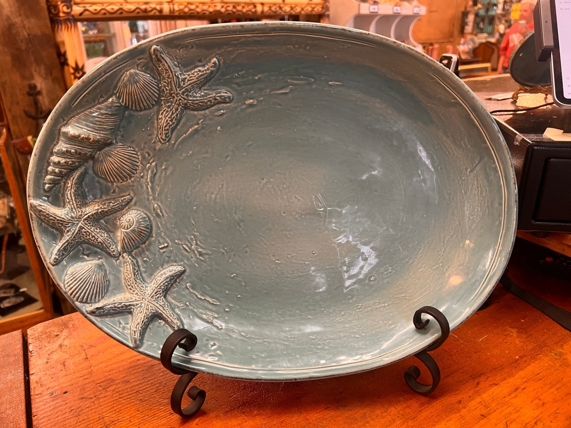 Shell Platter Ceramiche Virginia Made In Italy 16" wide