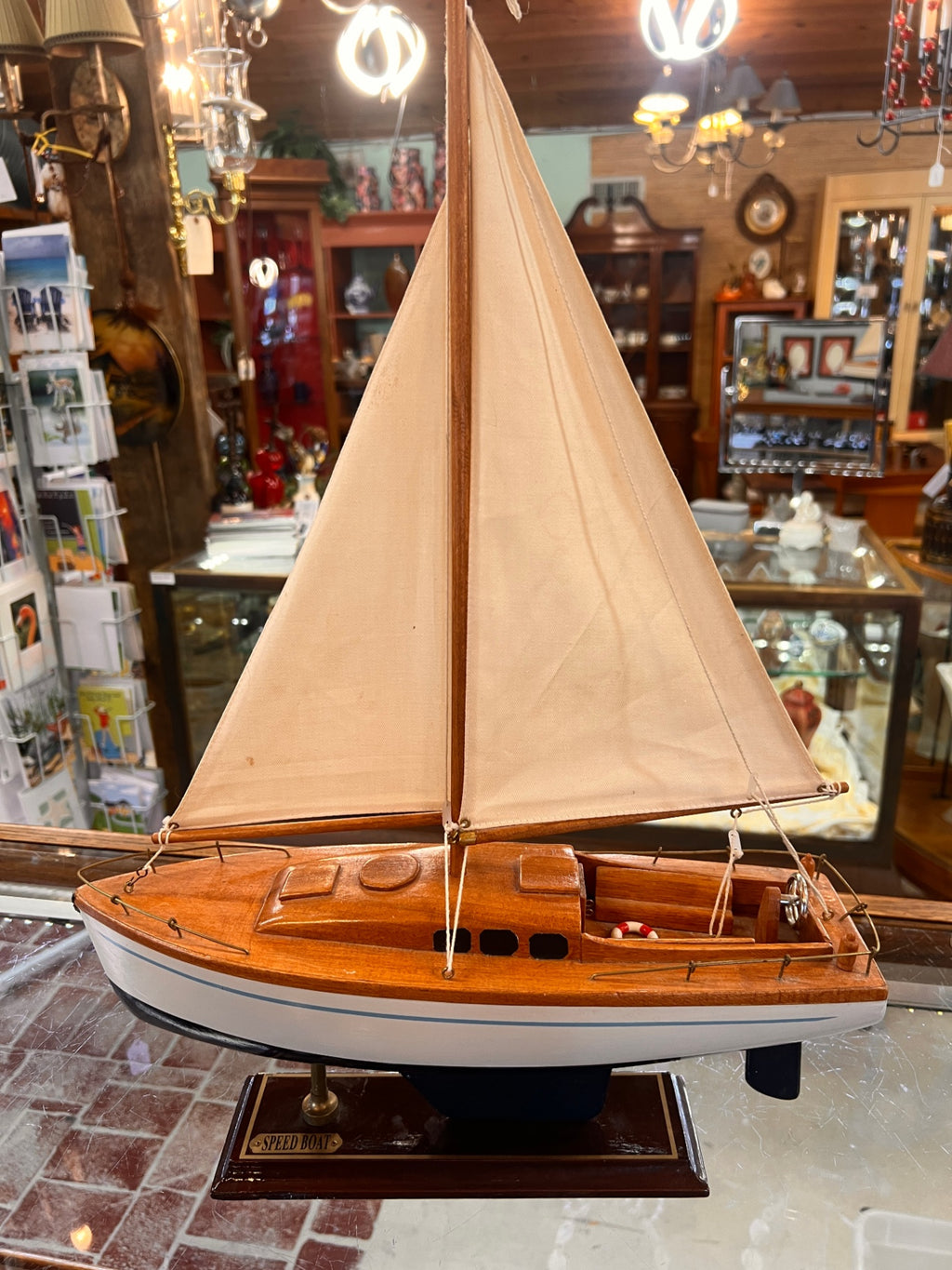 Wooden Sailboat Model