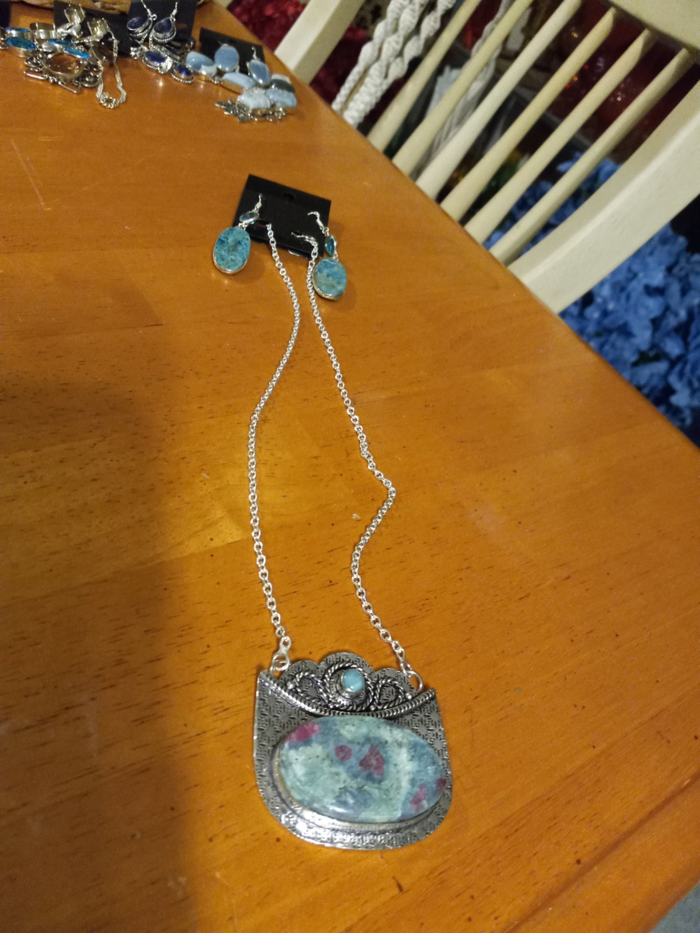 Necklace n earrings rubyzite dsc