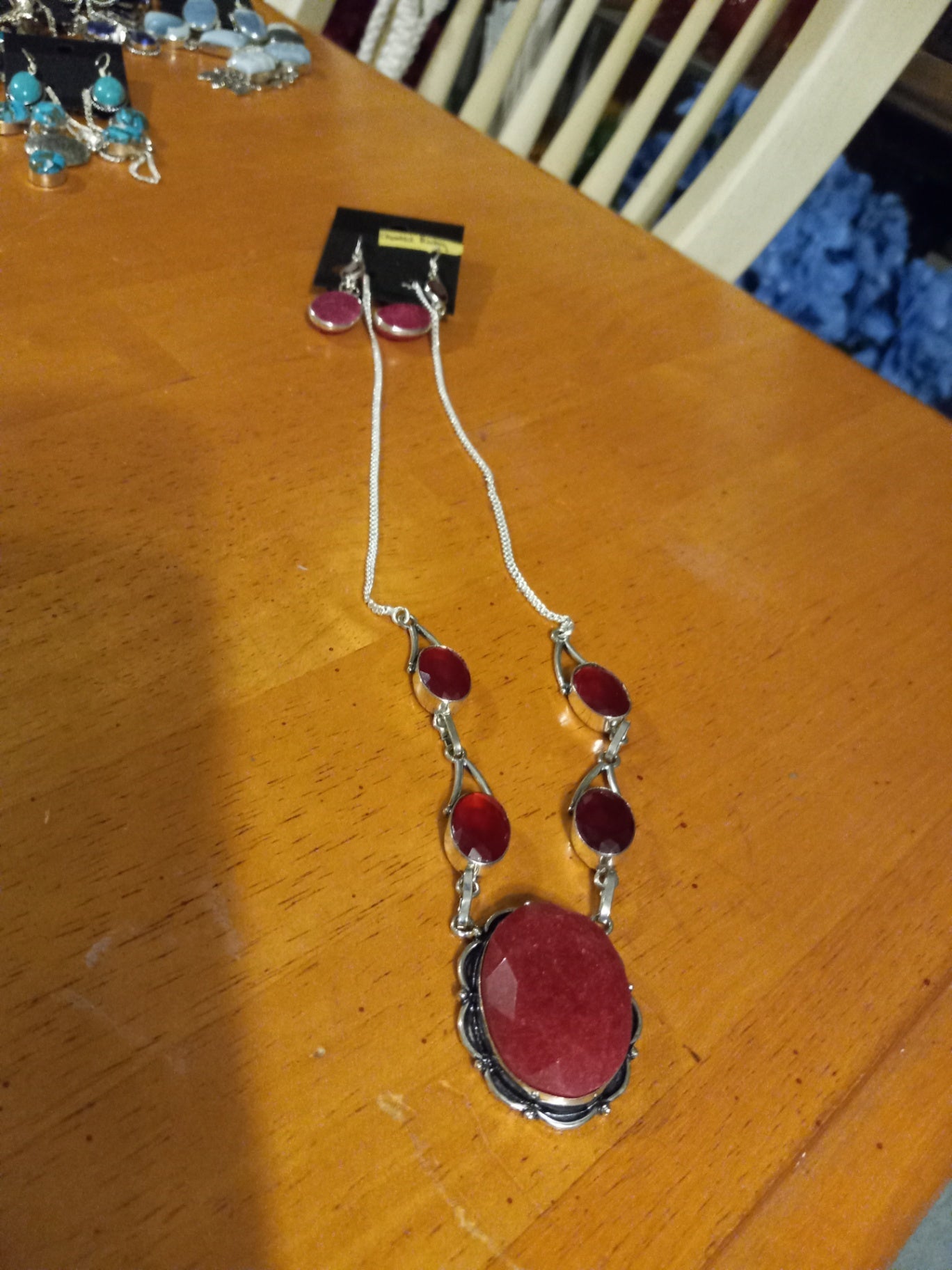 Necklace n earrings created ruby dsc