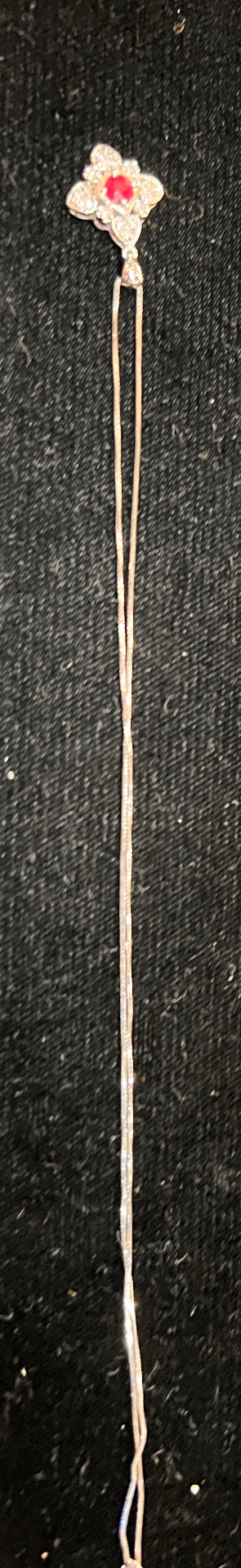 14K White Gold Ruby & Diamond Fine Jewelry Set – Bracelet, Earrings & Pendant (Genuine Rubies, Genuine Diamonds)