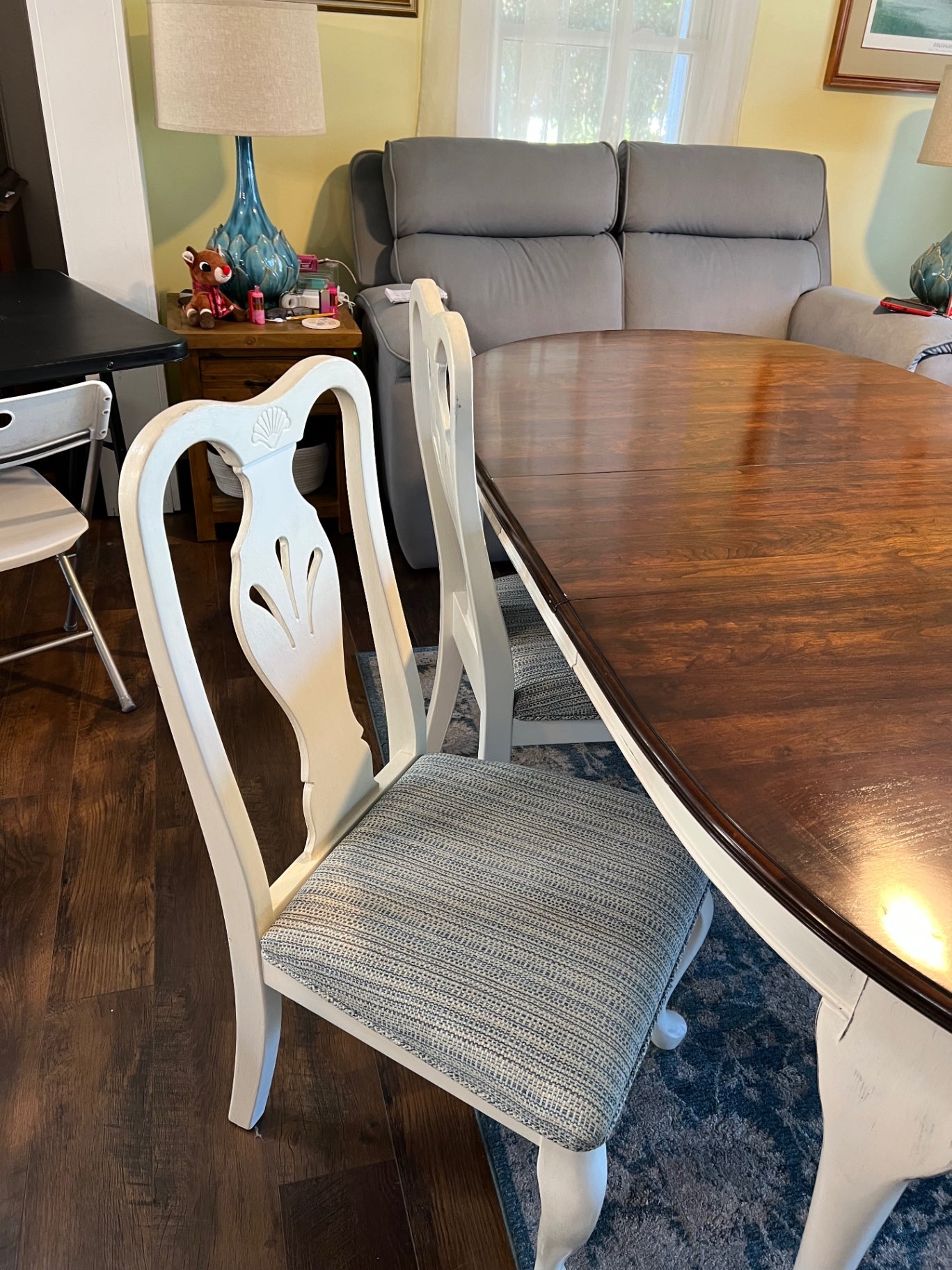 Oskar Huber Mahogany and White Dining Table Set