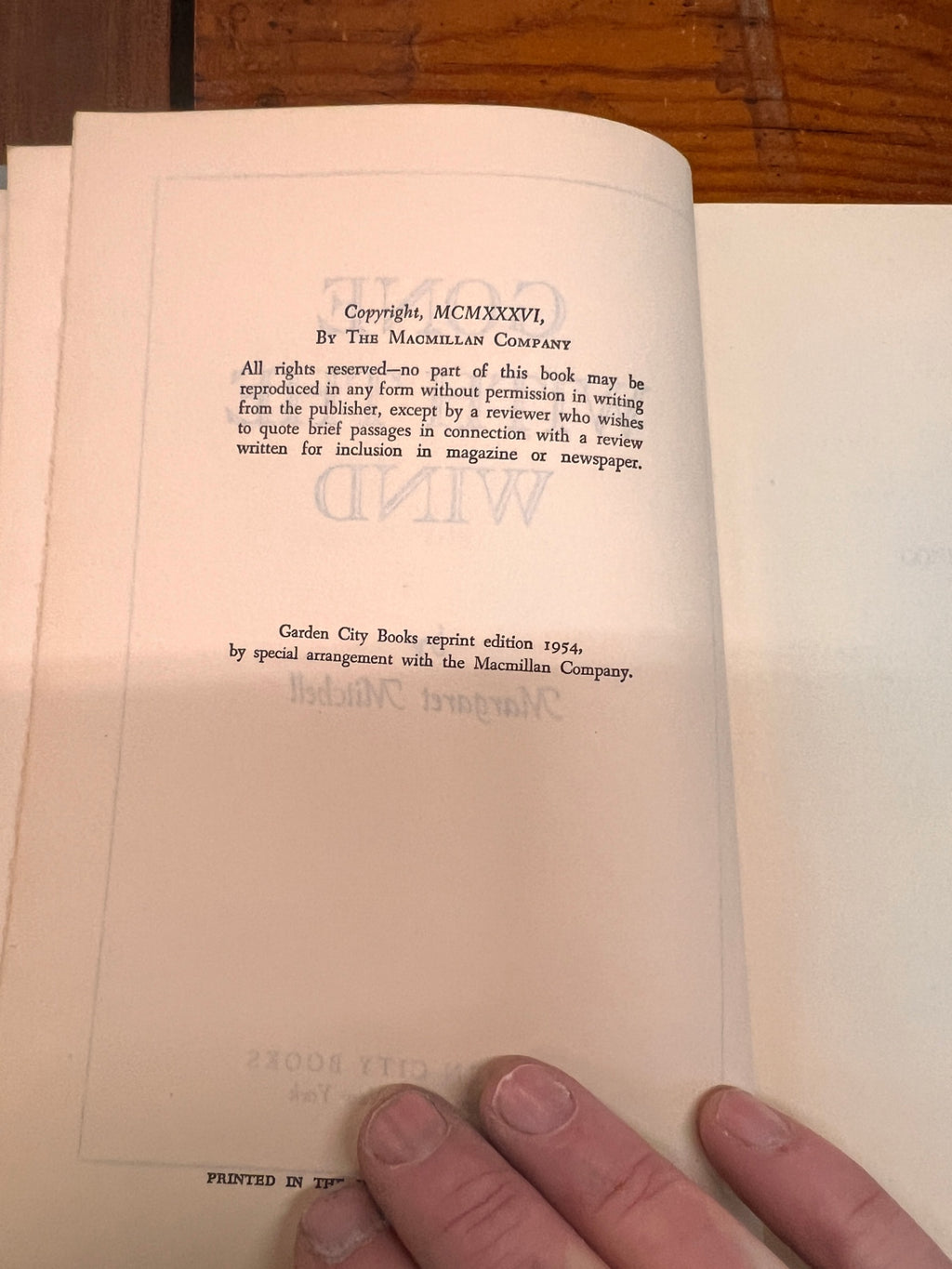 Gone with the Wind by Margaret Mitchell Garden City Reprint 1954