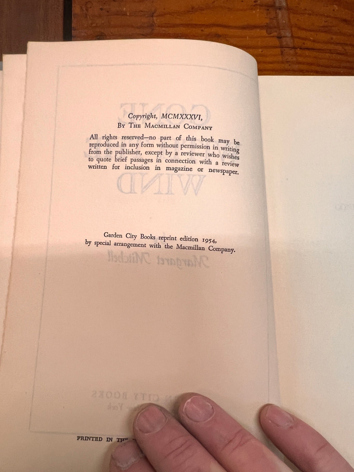 Gone with the Wind by Margaret Mitchell Garden City Reprint 1954