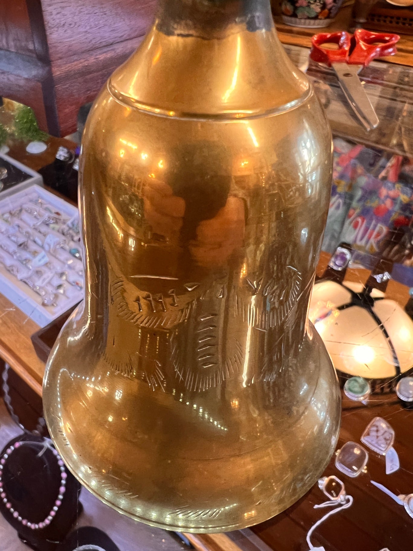 Vintage MCM Brass 11" School Bell