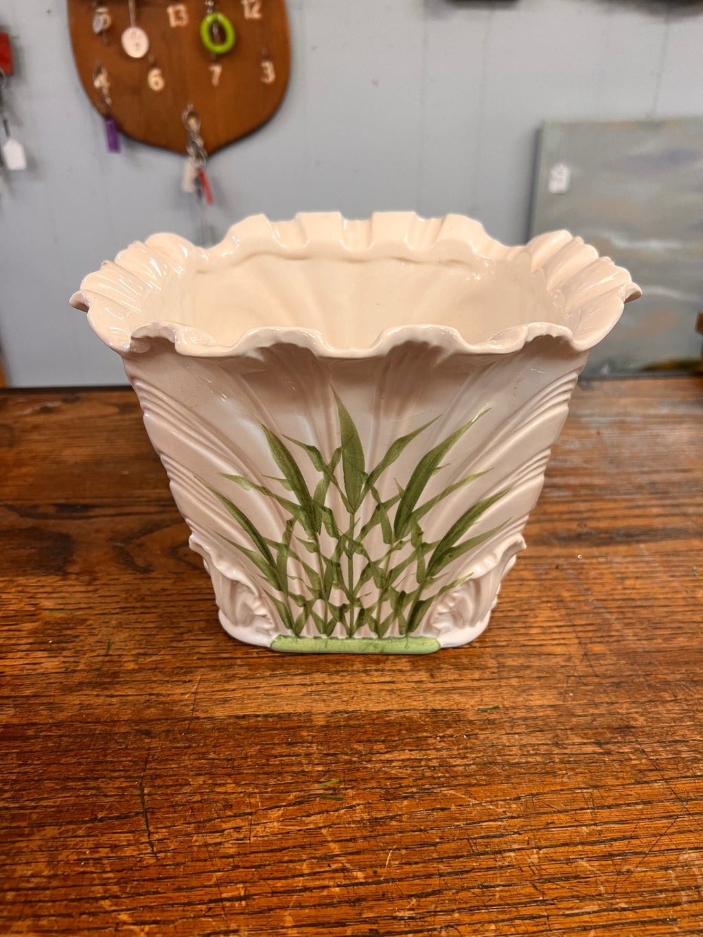Have one to sell? Sell now  Share Mottahedeh Design Green Floral Planter Pot- Hand Painted Portugal