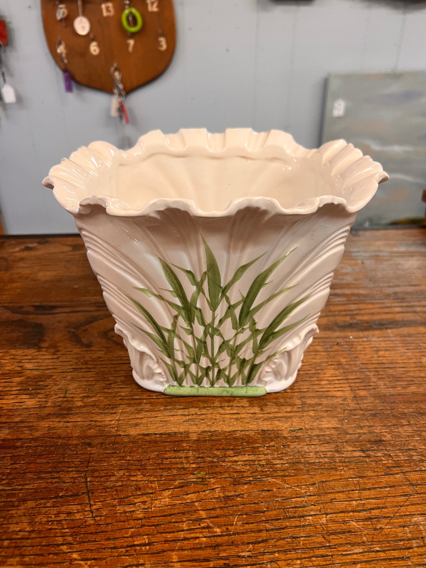 Have one to sell? Sell now  Share Mottahedeh Design Green Floral Planter Pot- Hand Painted Portugal