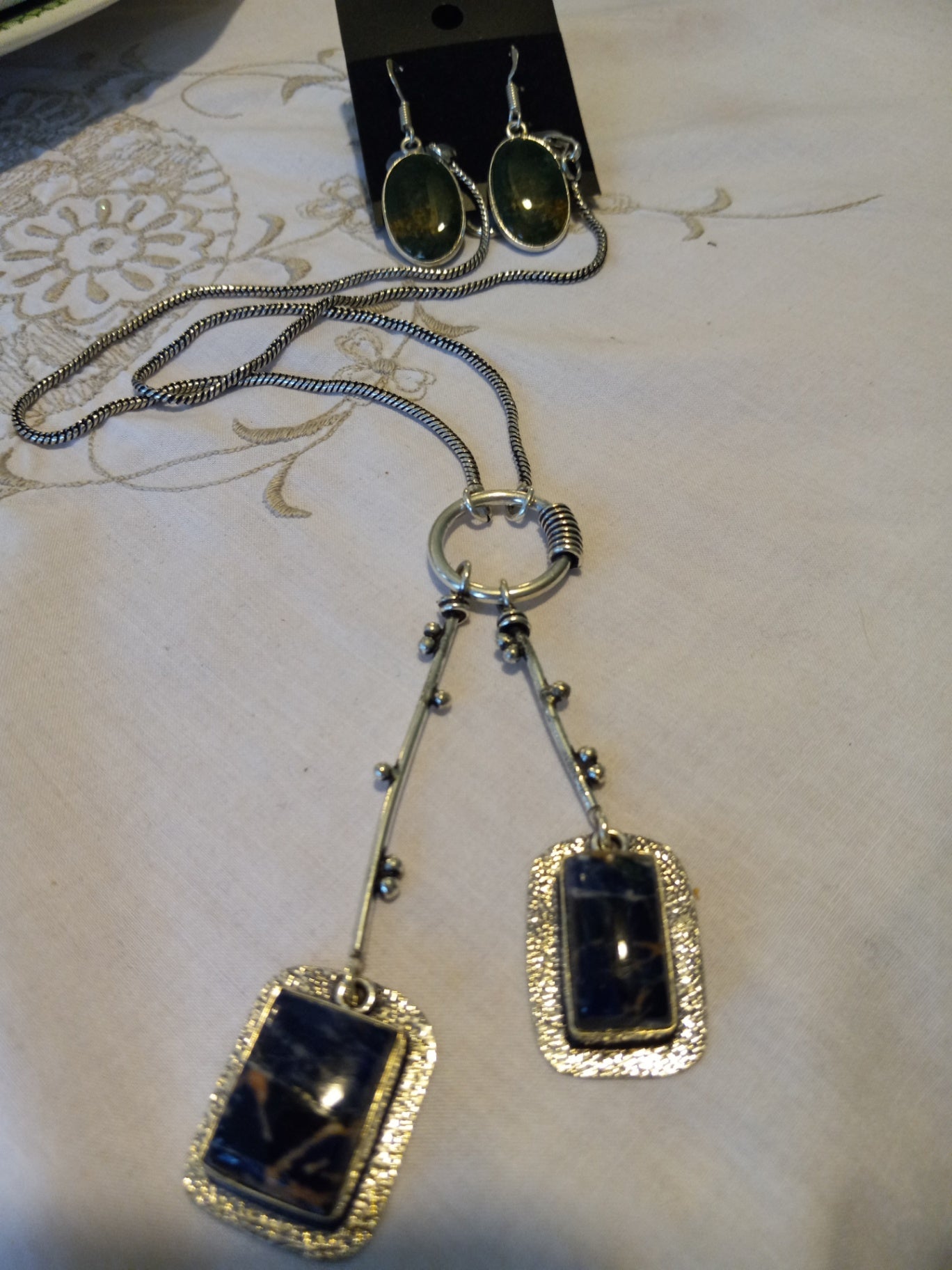 Jasper earrings n necklace dsc