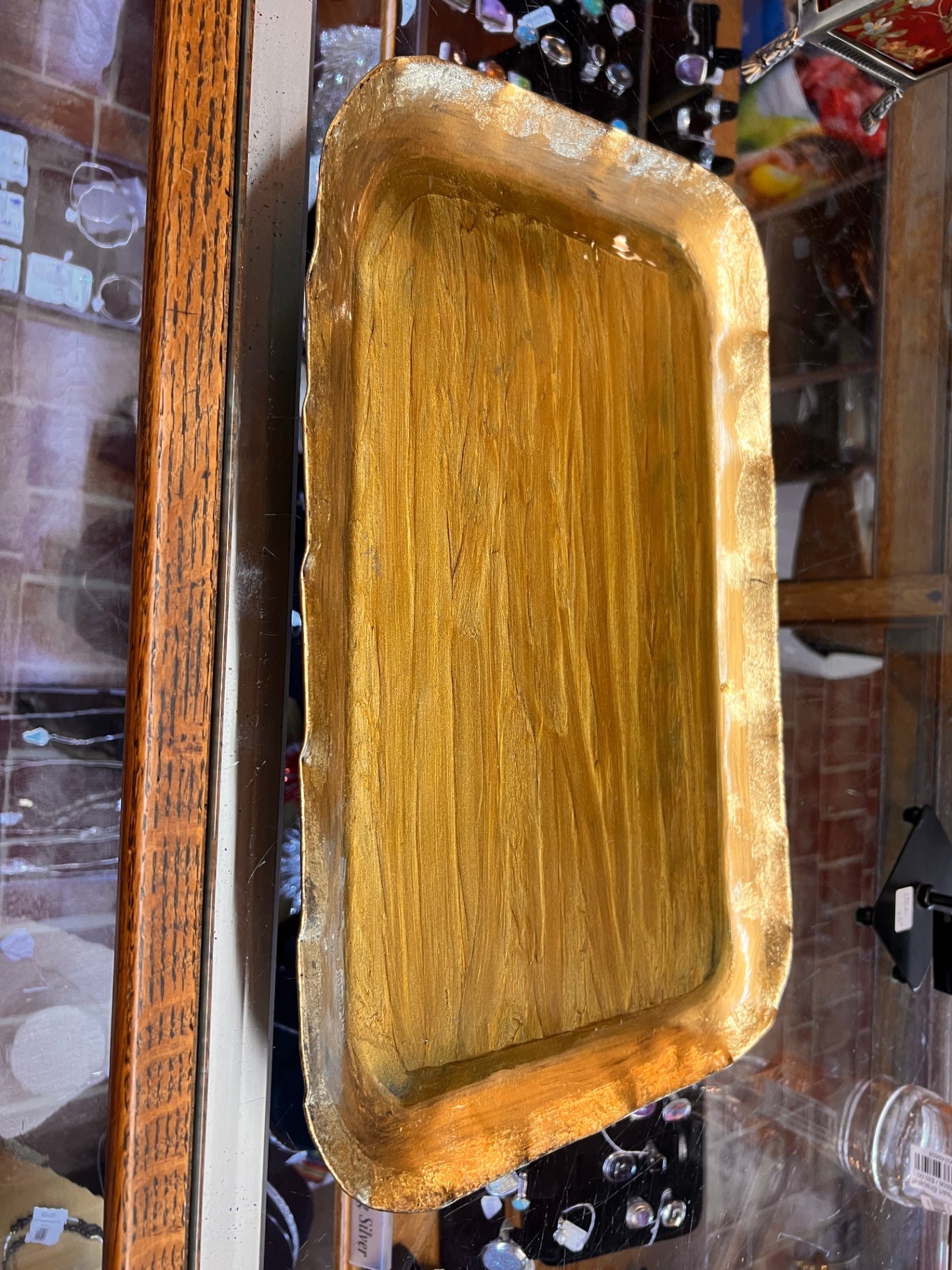 Metal and Gold Enameled Serving Tray
