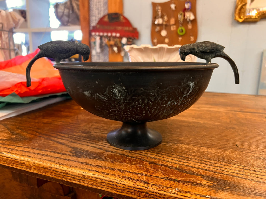Large Brass Bird Bowl