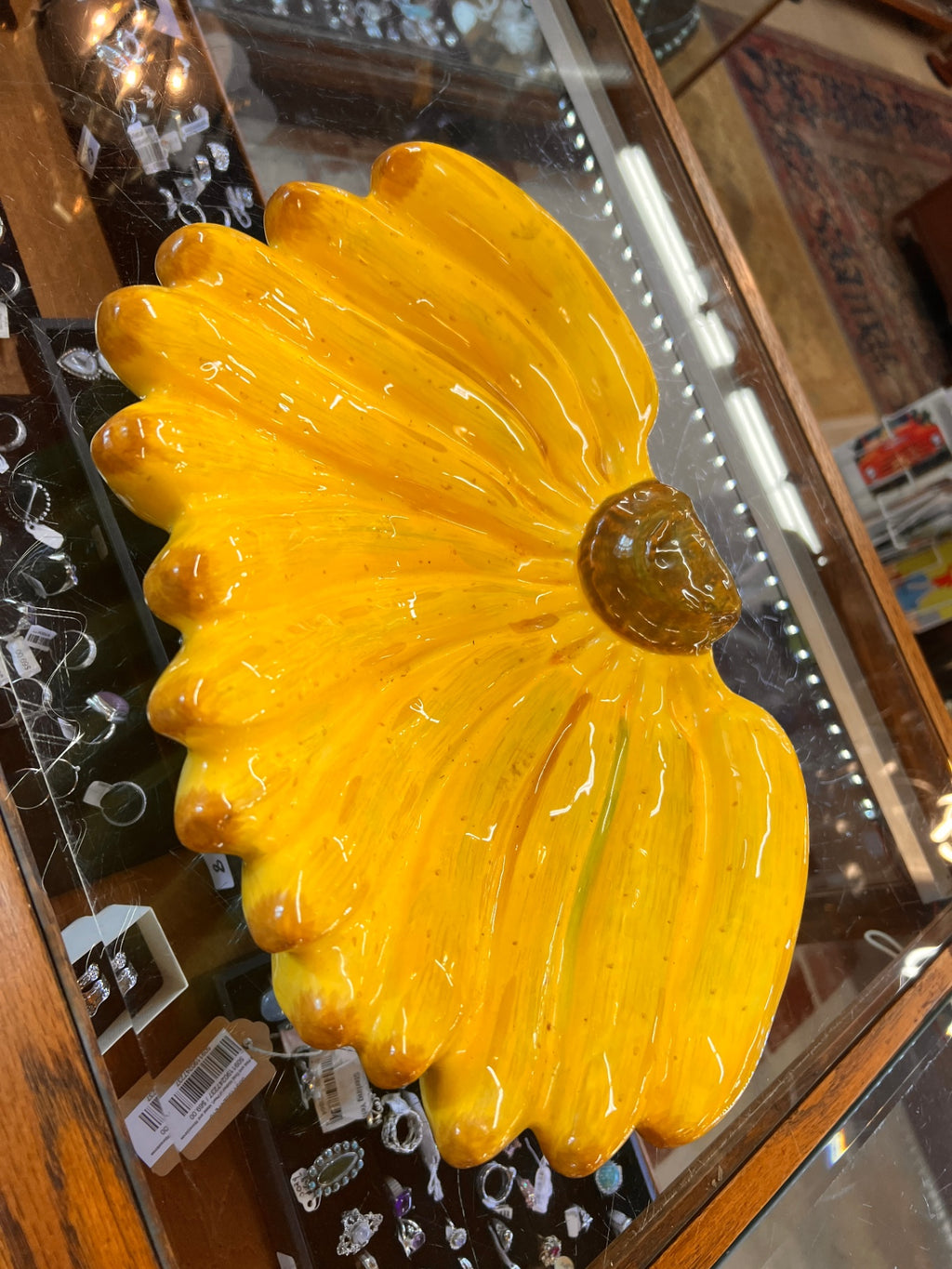 Dept. 56 Hand-Painted Yellow Banana Serving Dish Platter Fruit Bowl Holder