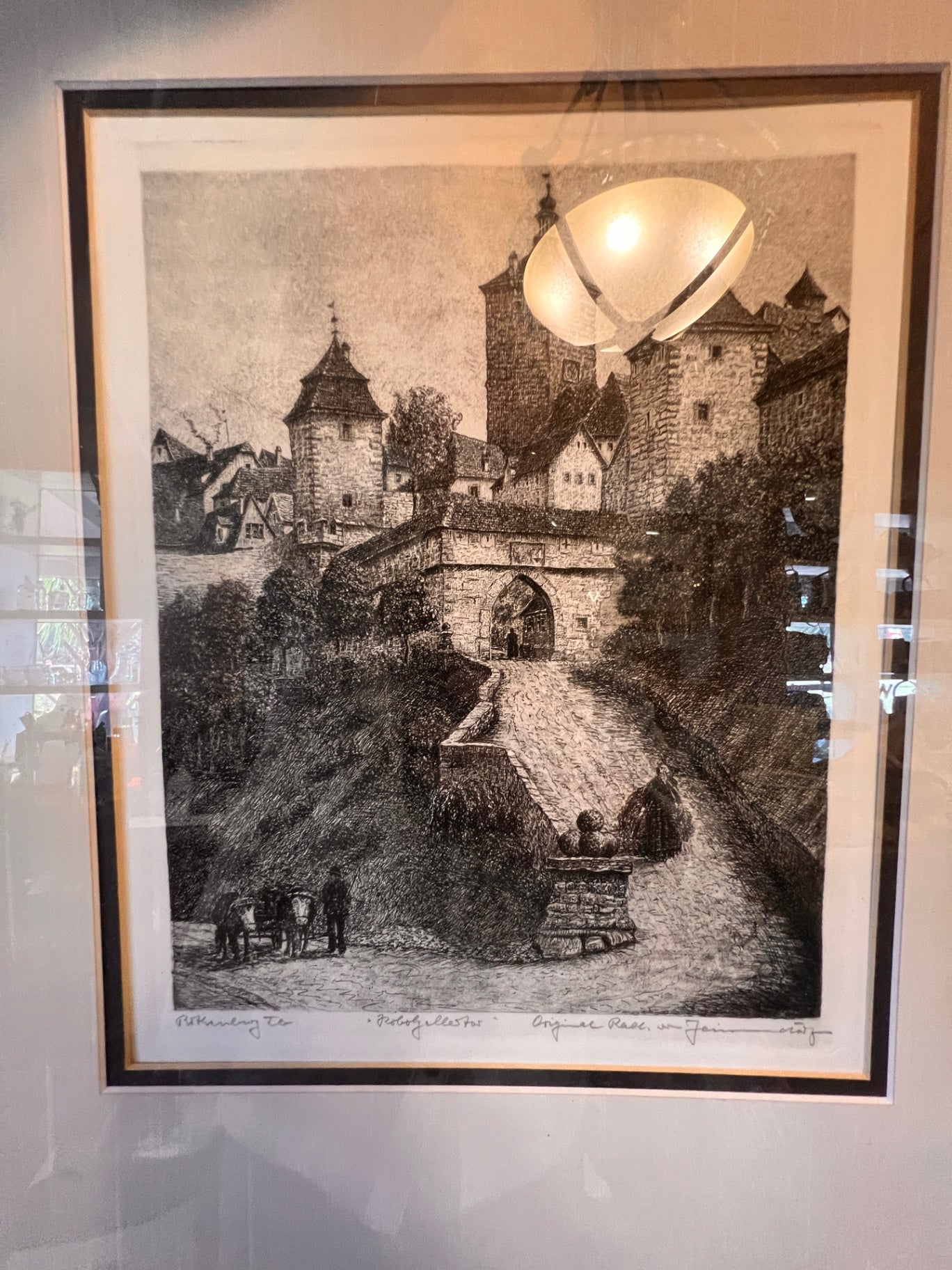 “Rothenburg Tor – Plößgasse” (Original Pencil-Signed Etching)