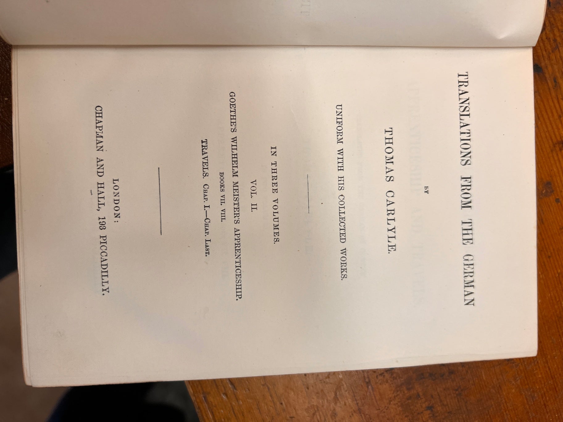 Carlyles Works volume is titled Wilhelm Meister