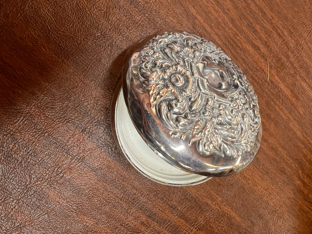 ANTIQUE GORHAM REPOUSSE ROSES STERLING SILVER COMPACT BEAUTIFUL