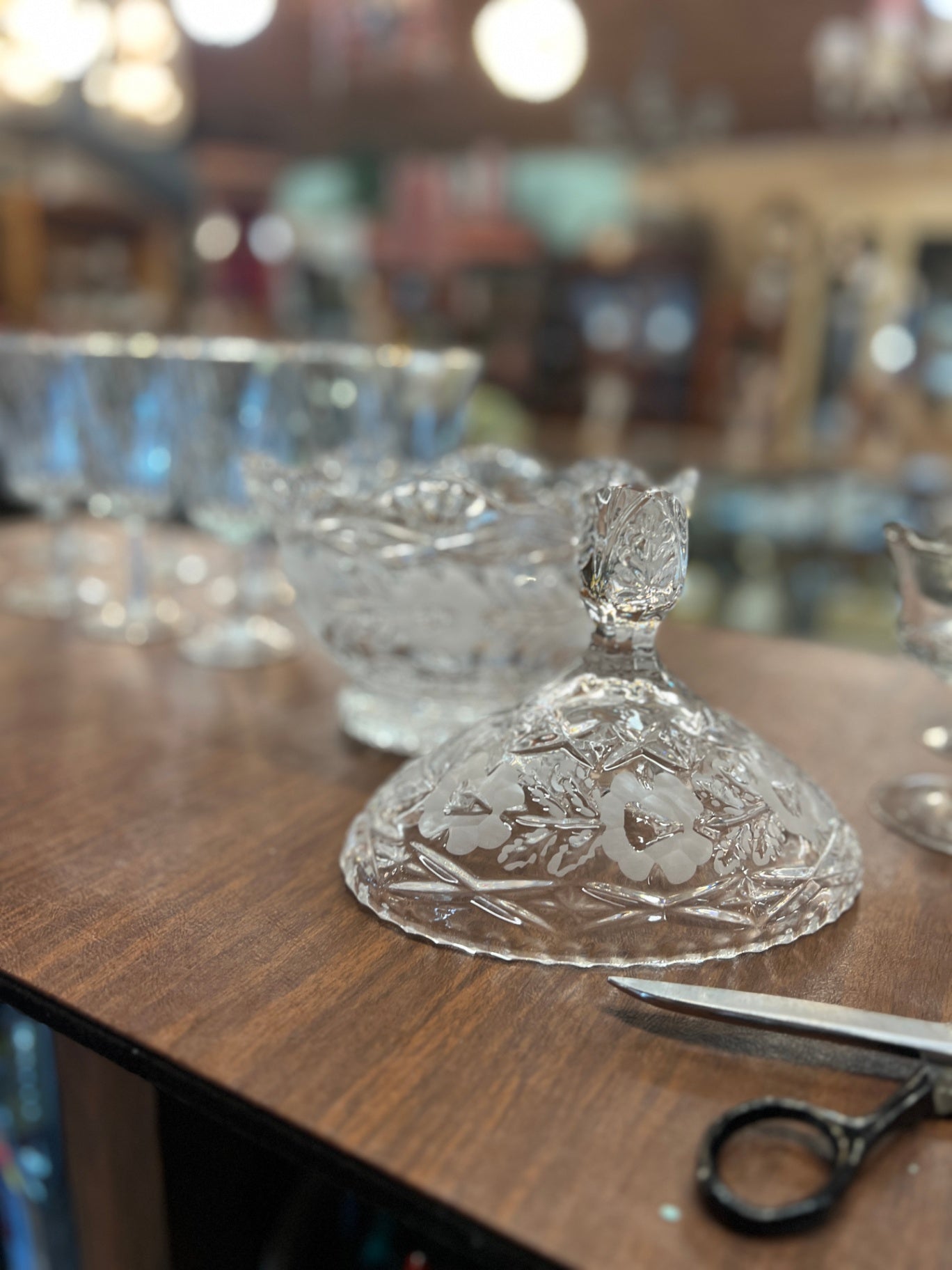 Vintage 24% Lead Crystal Oval Candy Dish With Lid From Poland