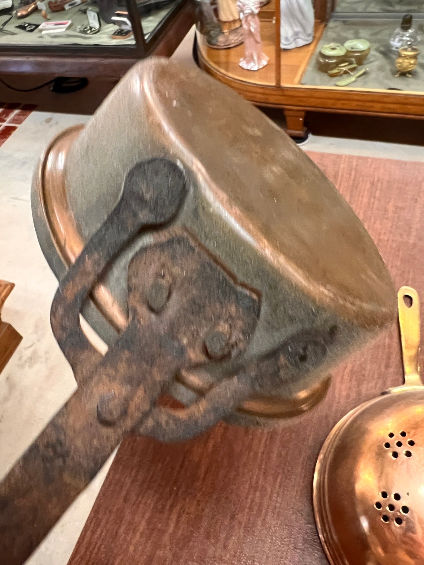 Antique Hammered Copper Cooking Saucepan | Collectible | Open Fire Cooking | Frying Pan | Iron Handle