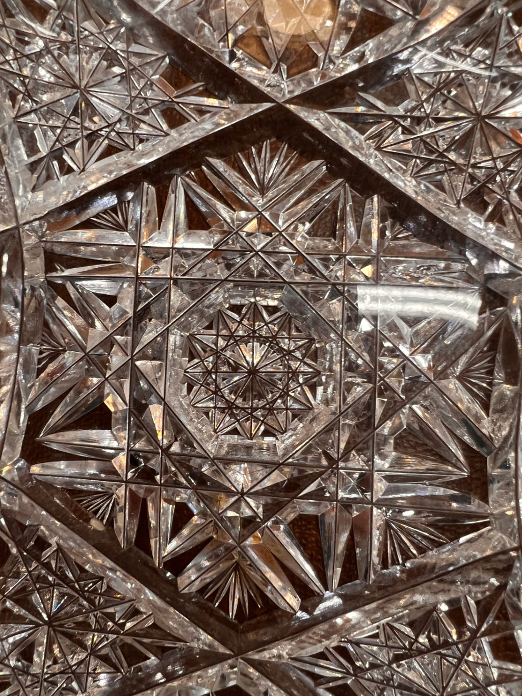 American Brilliant Period Hand-Cut Crystal Nut Dish / Dresser Tray, c. 1890–1915