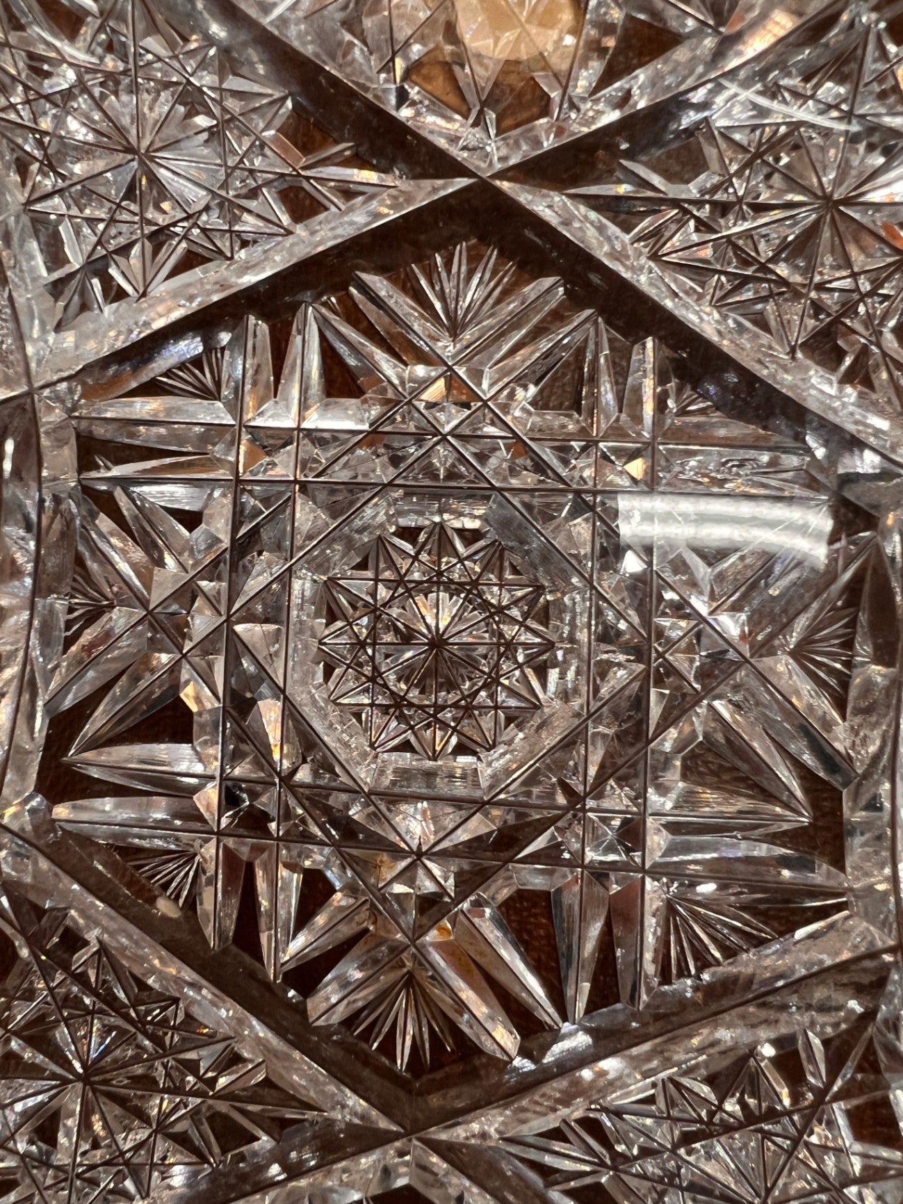 American Brilliant Period Hand-Cut Crystal Nut Dish / Dresser Tray, c. 1890–1915