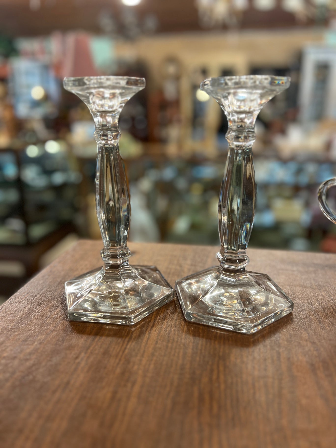 Fine Crystal Candle Stick Holder Clear 8.5 Inches High