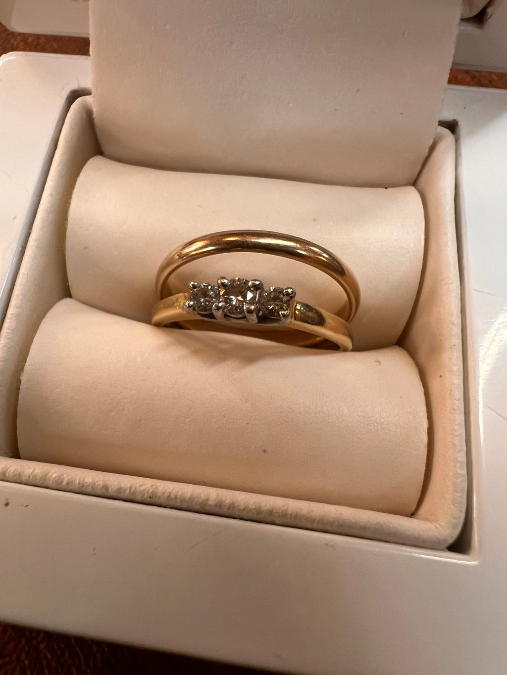 14k Gold Engagement & Wedding Band Set