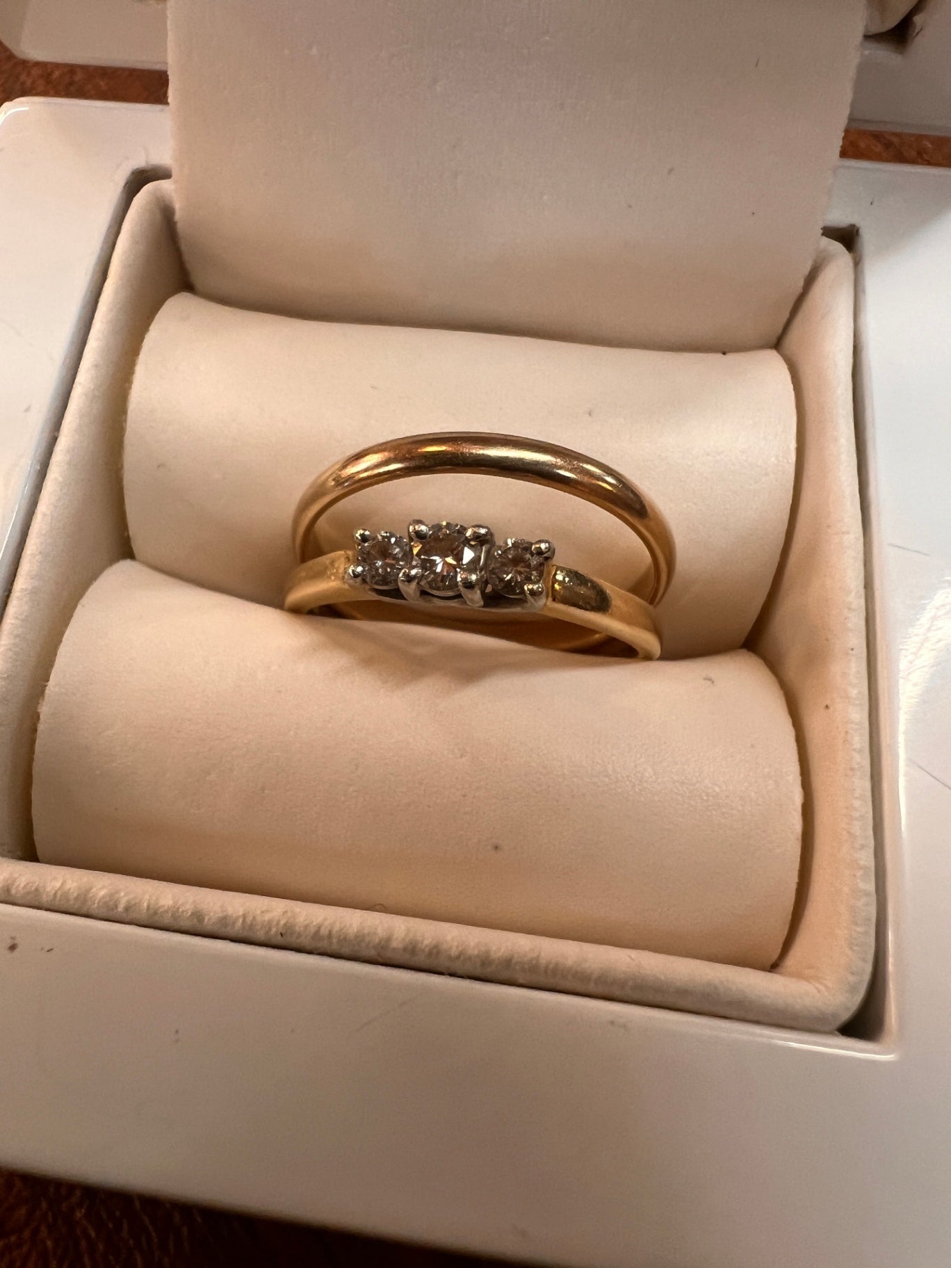 14k Gold Engagement & Wedding Band Set