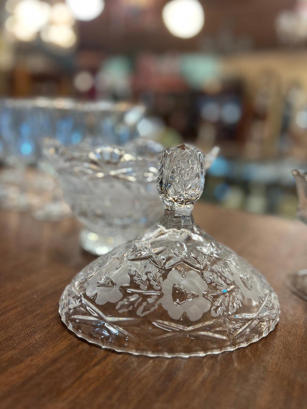Vintage 24% Lead Crystal Oval Candy Dish With Lid From Poland