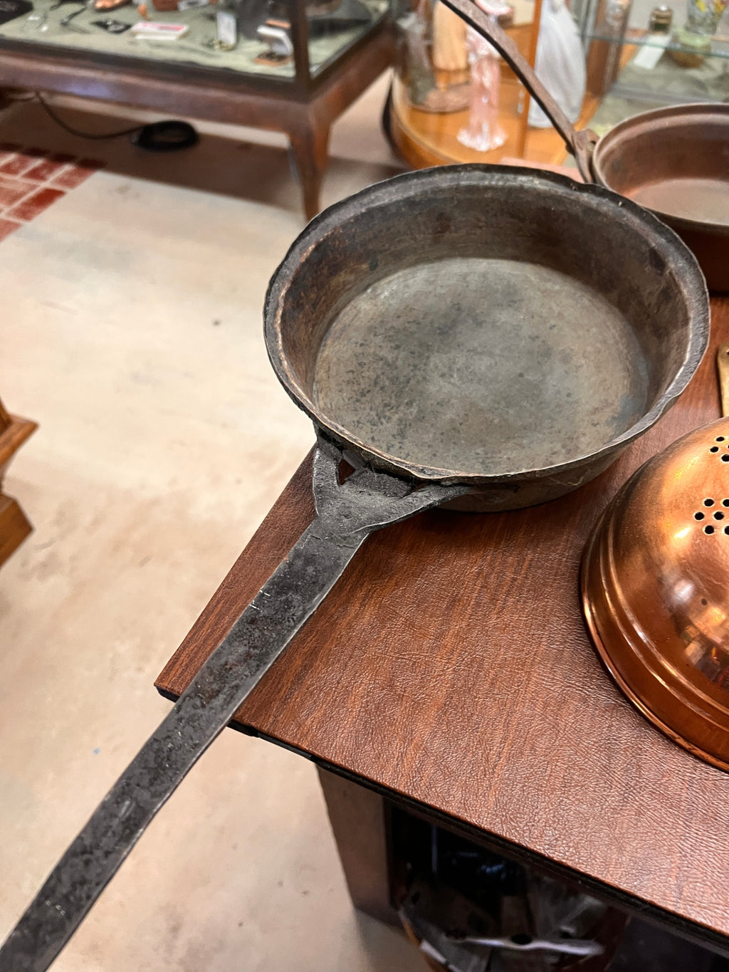 Antique Hammered Copper Cooking Saucepan | Collectible | Open Fire Cooking | Frying Pan | Iron Handle