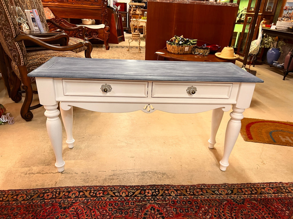 Gray/Blue & White Sofa Table