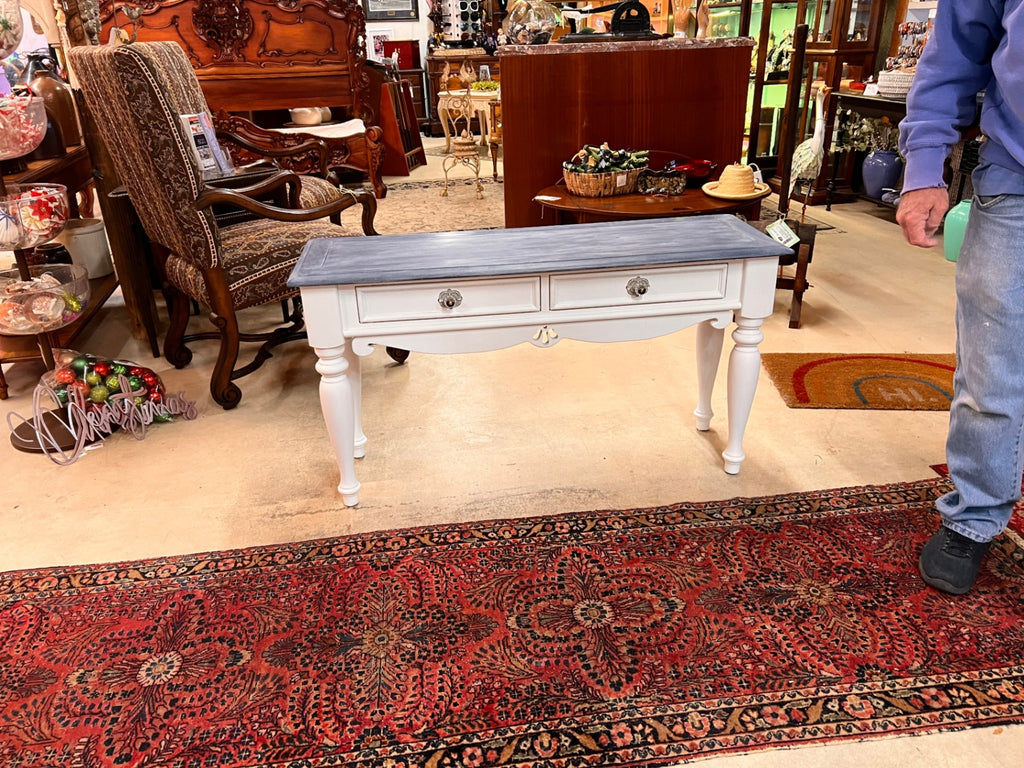Gray/Blue & White Sofa Table