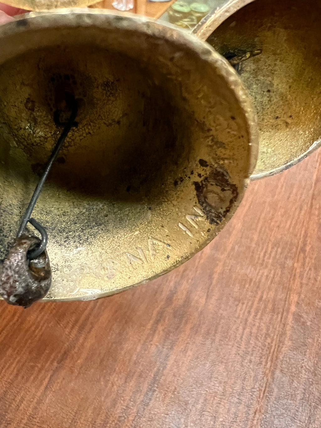 Vintage Bells of Sarna India Catholic Sanctuary Bell Cluster – Hand-Engraved Brass