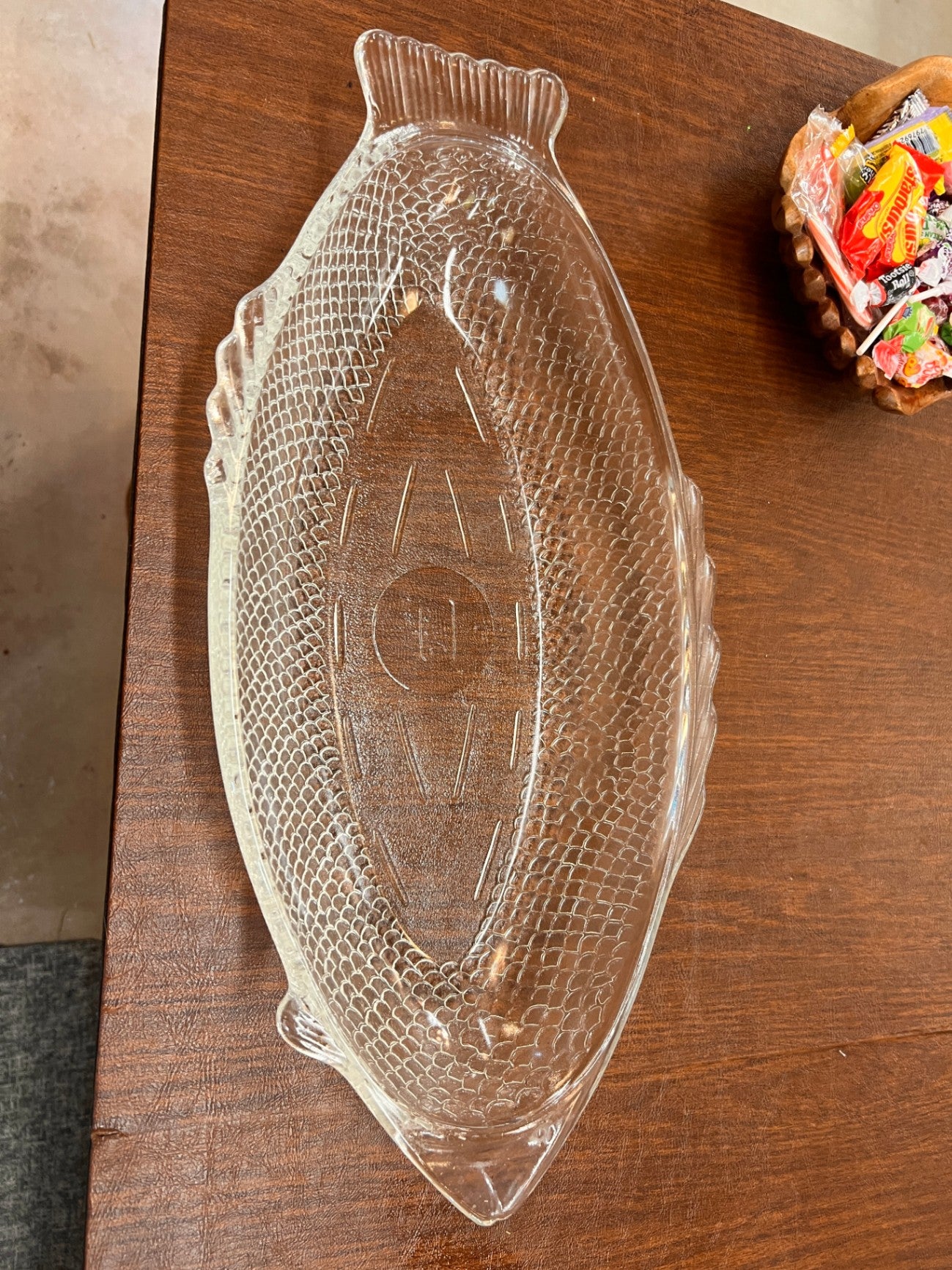 Fish Platter Small Glass Bowl Glasbake Baking Dish Nautical Ocean 4141 USA