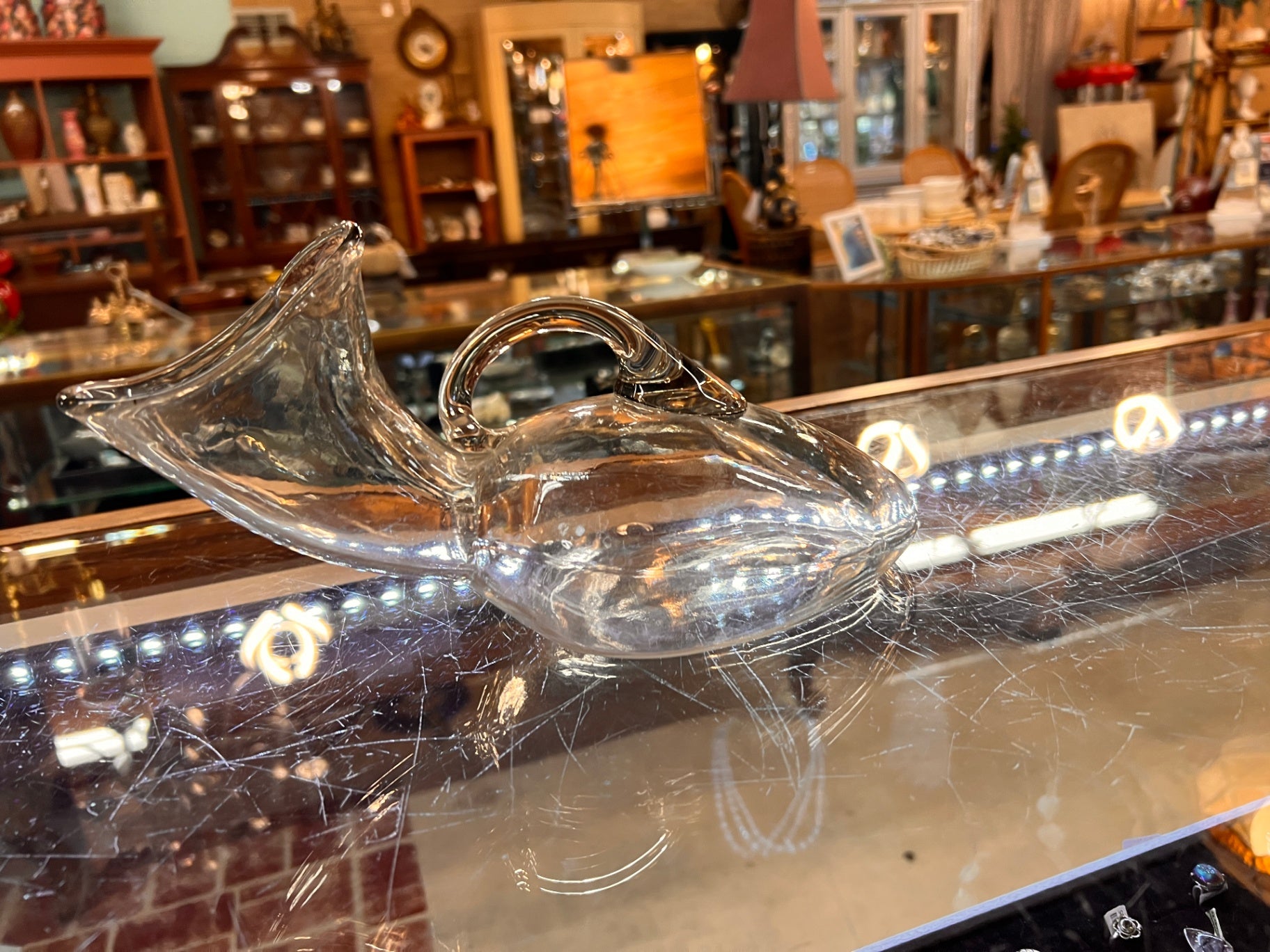 Antique Vintage Clear Glass Urinal USA RARE