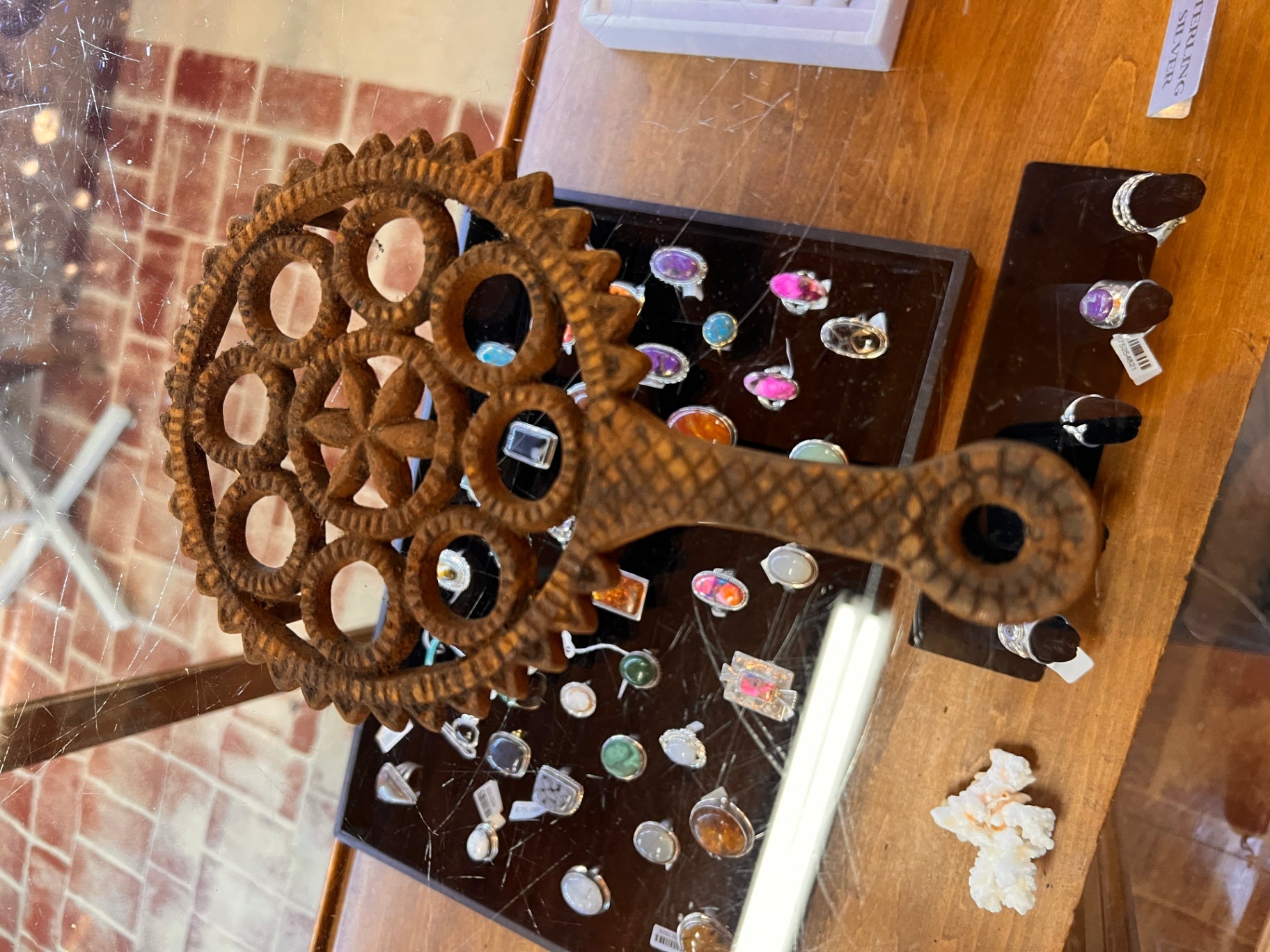 Round Vintage Cast Iron Trivet