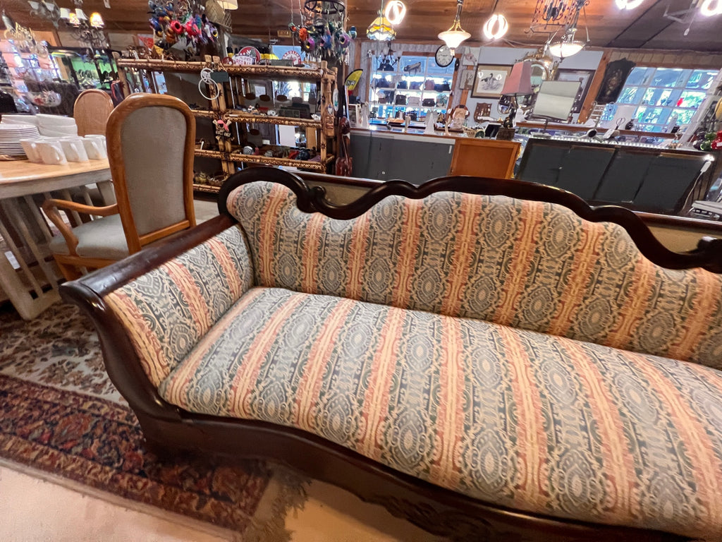 Late 19th-Century American Victorian Upholstered Sofa – Eastlake Influence