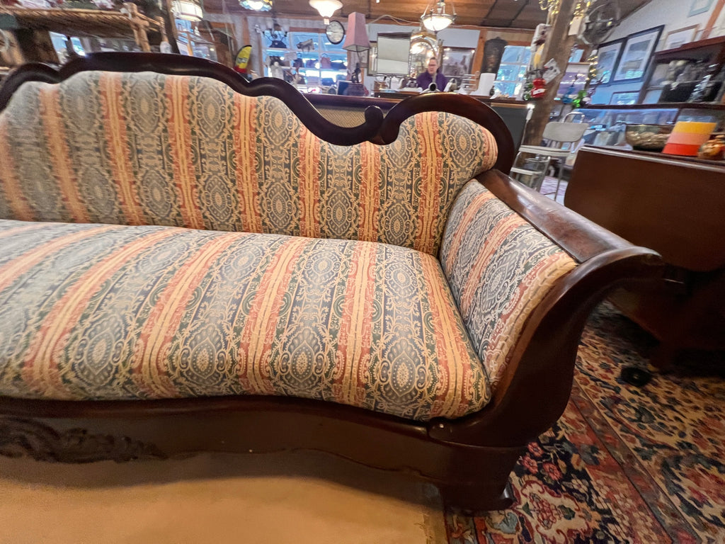 Late 19th-Century American Victorian Upholstered Sofa – Eastlake Influence