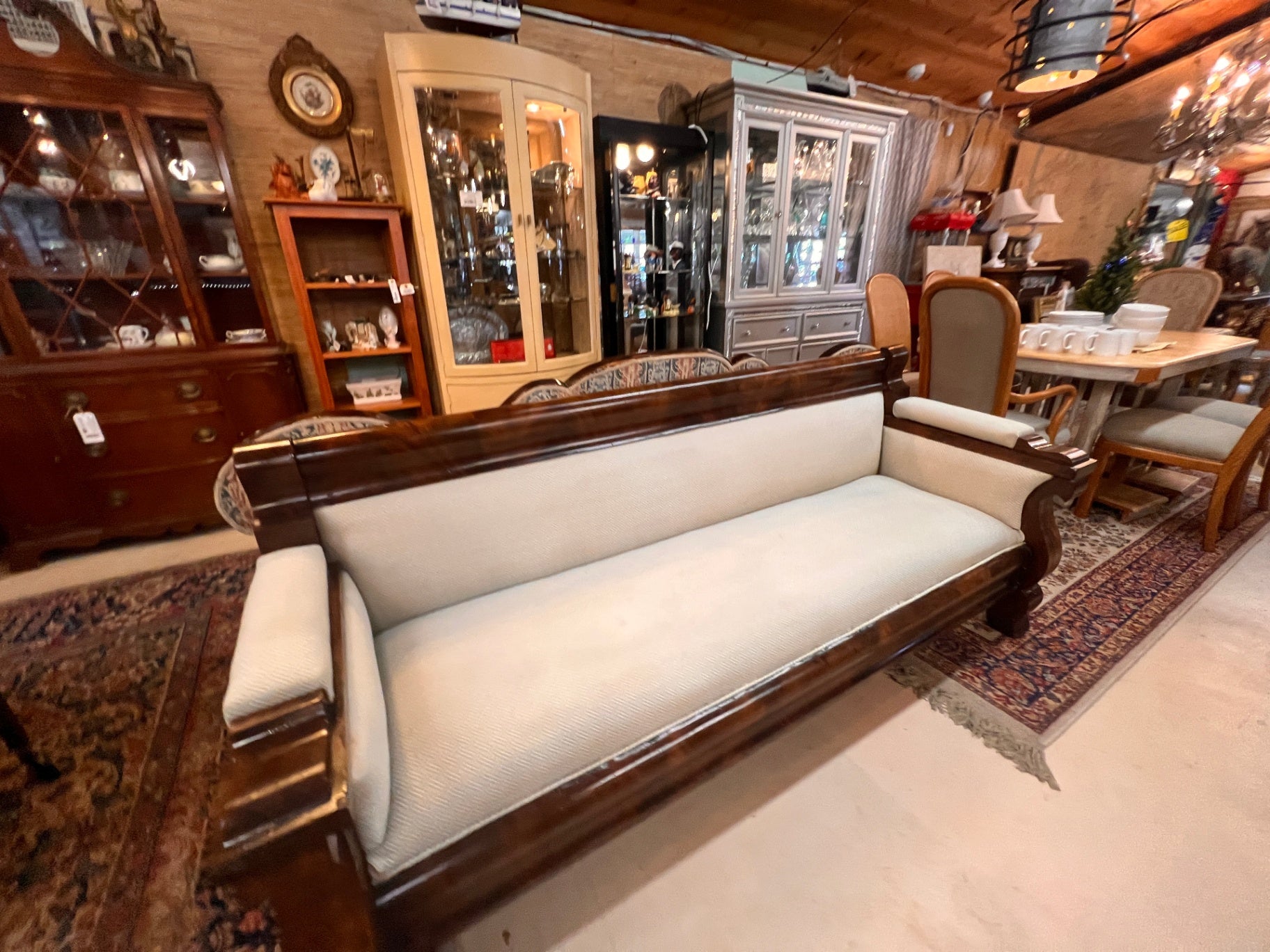 Antique American Classical Mahogany Empire Sofa