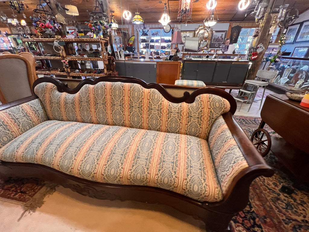 Late 19th-Century American Victorian Upholstered Sofa – Eastlake Influence