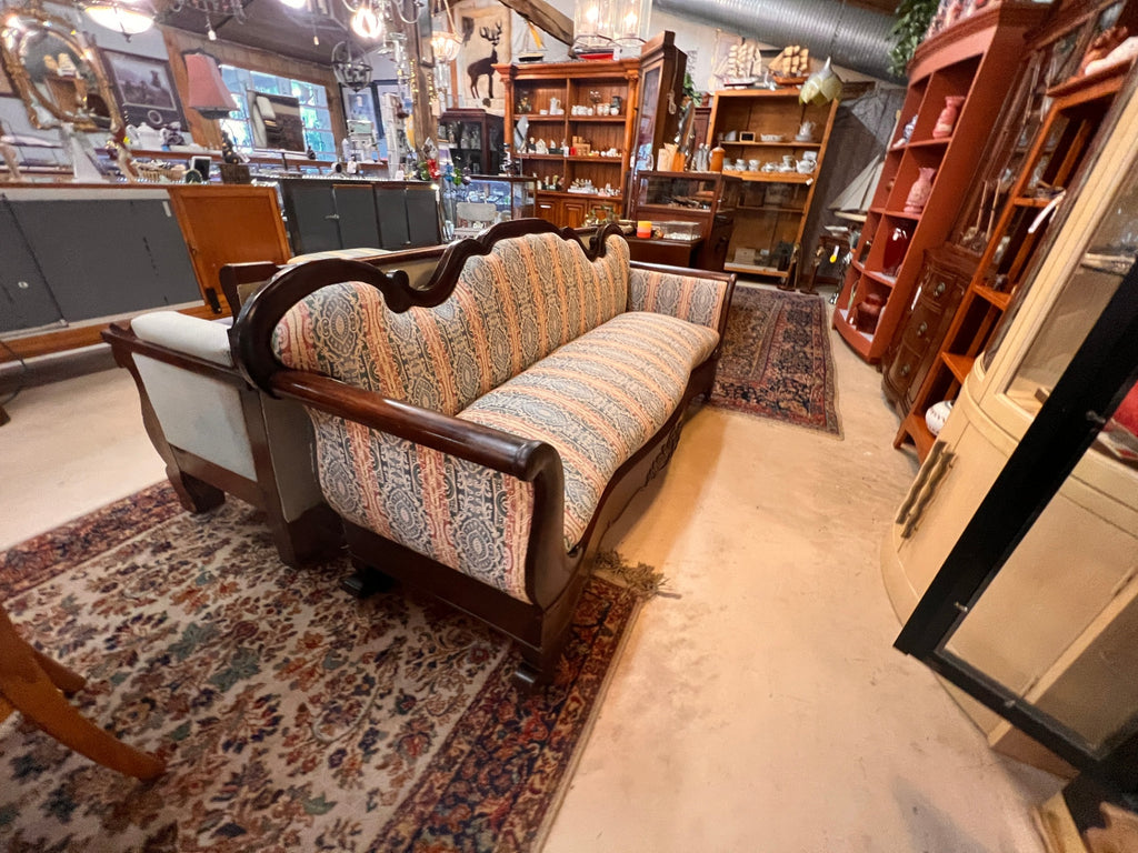 Late 19th-Century American Victorian Upholstered Sofa – Eastlake Influence